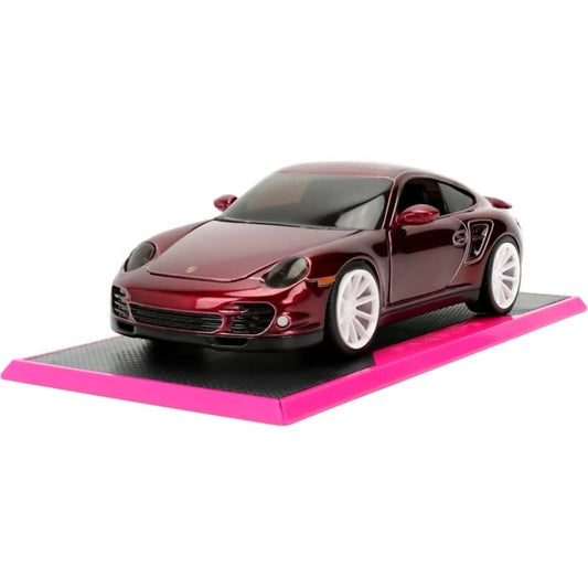 Jada Toys - Pink Slips Porsche 911 Turbo (997) Dark Metallic Red 1:24 Scale Diecast Vehicle