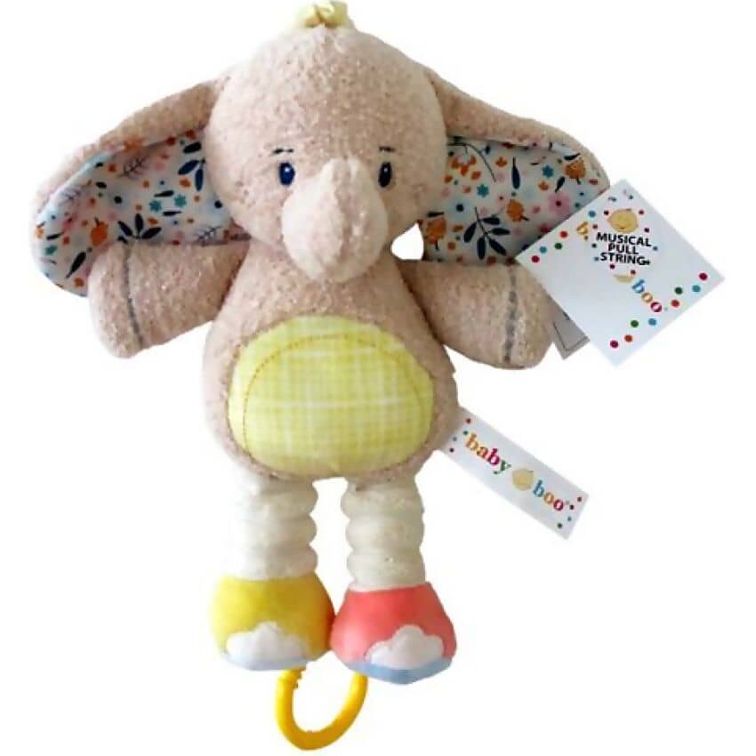 Cotton Candy - Baby Boo Musical Pull String Elephant 26cm Plush