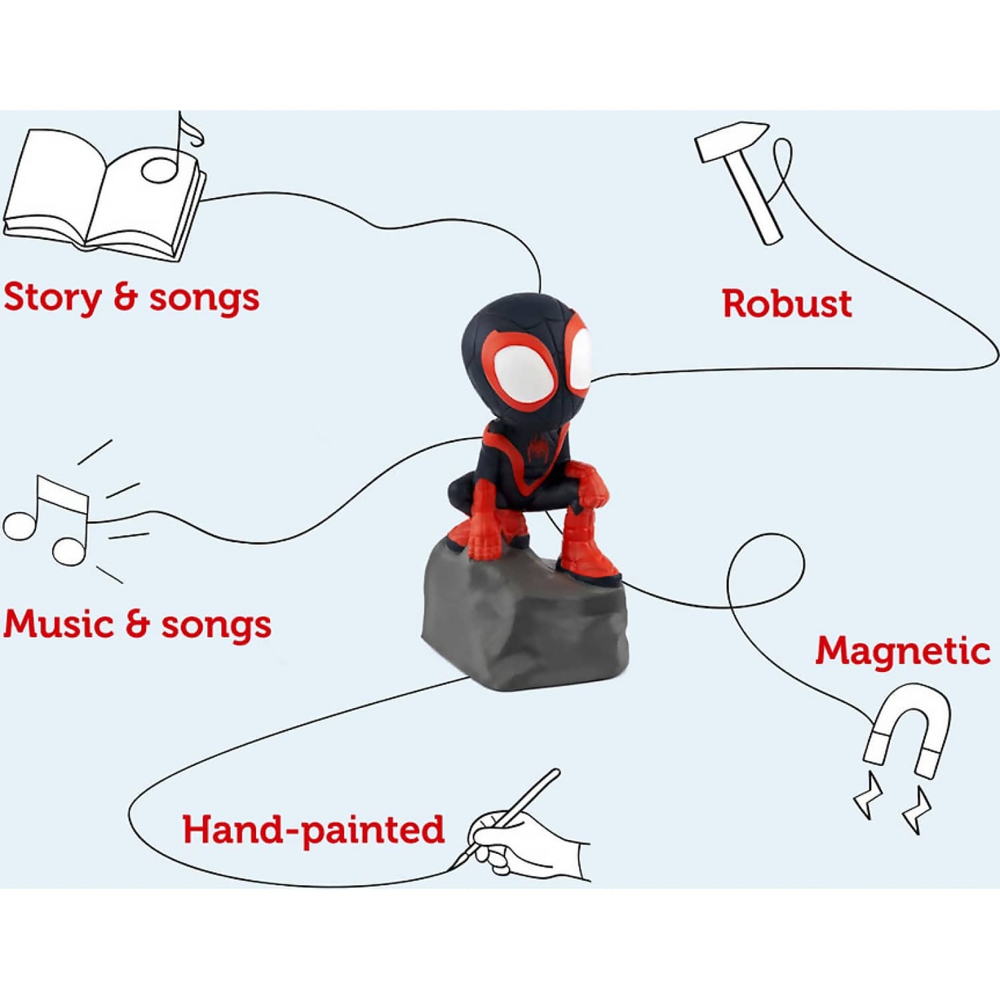 Tonies - Marvel Spidey and His Amazing Friends: Miles Morales Spin : Tonie Audio Character (Toniebox Not Included)