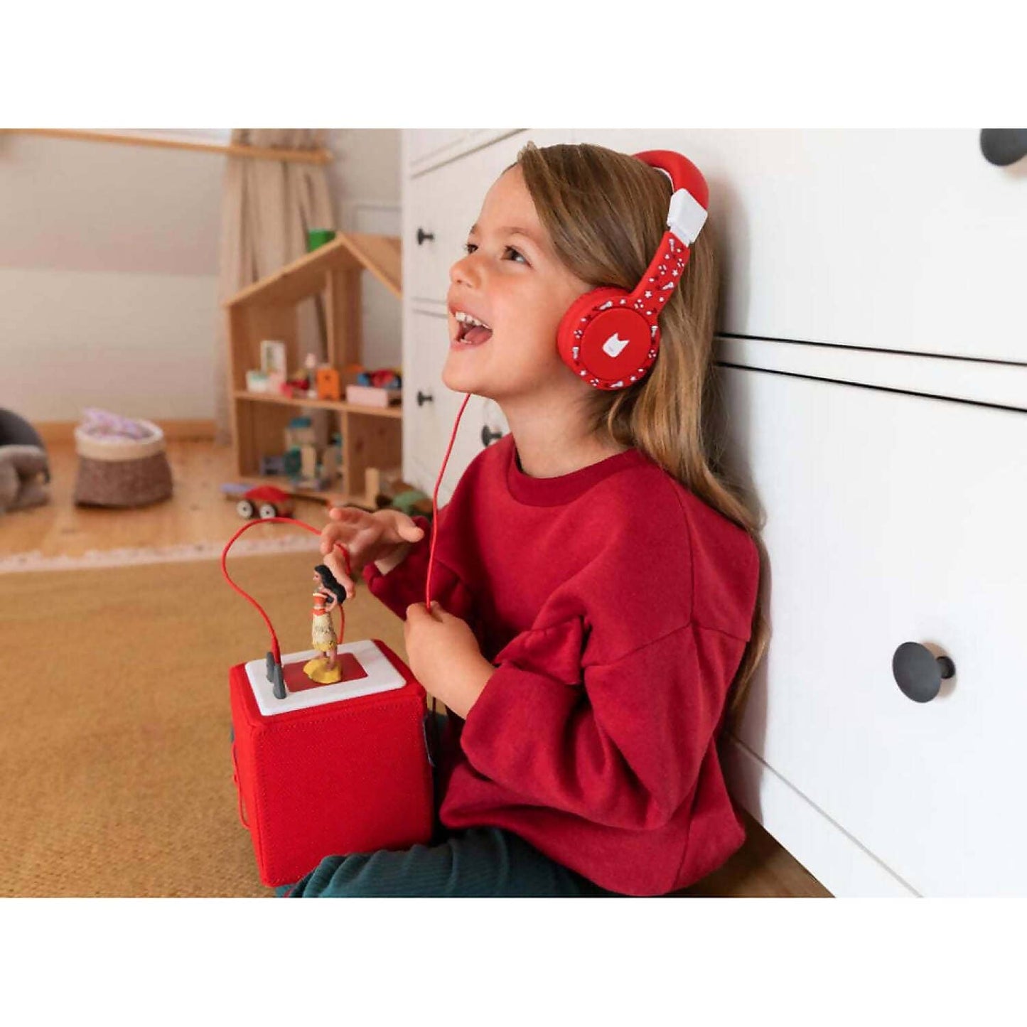 Tonies - Foldable Headphones Red Colour For Kids (Toniebox Not Included)