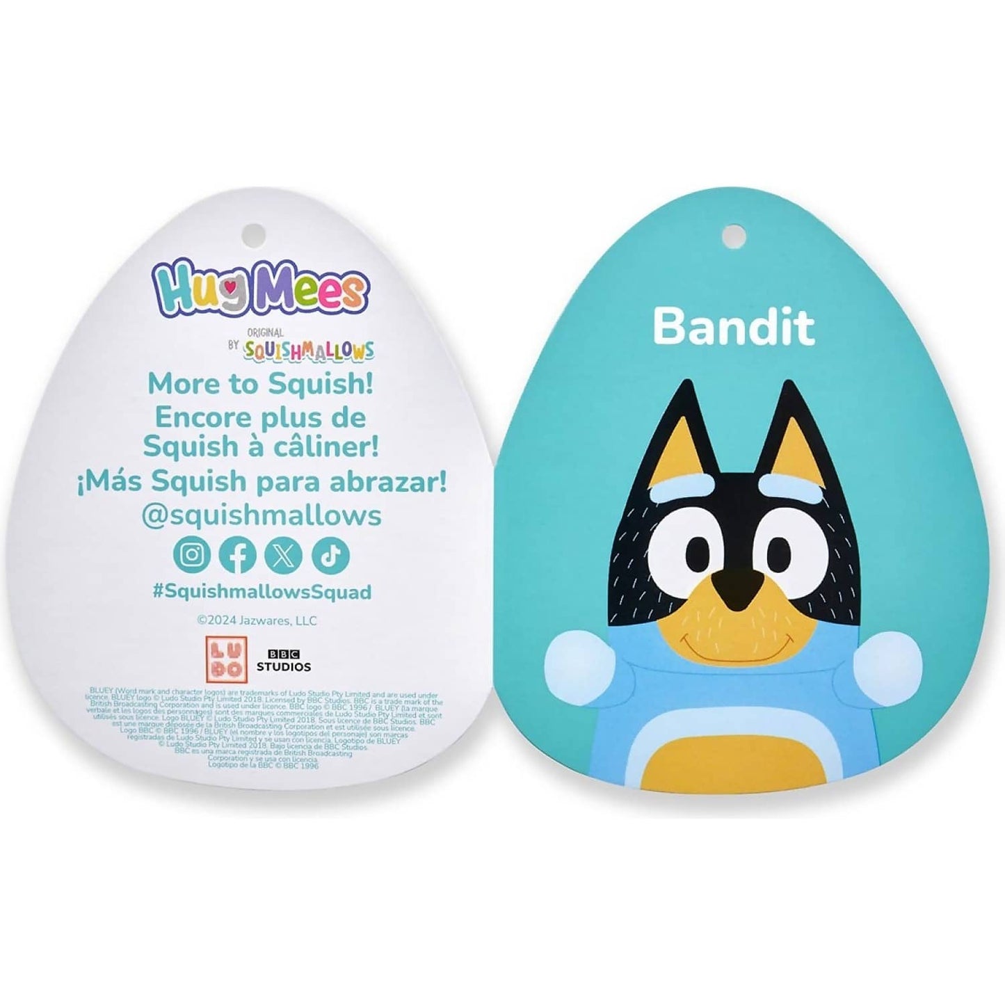 Squishmallows - HugMees Bluey Bandit 10-inch Plush