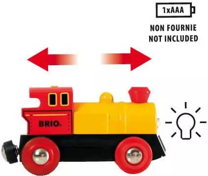 Brio World - Two-way Battery Powered Toy Train Engine for Wooden Railway Set