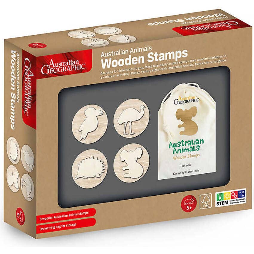 Australian Geographic - Australian Animals Wooden Stamps