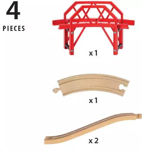 Brio World - Wooden Curved Bridge 4pce
