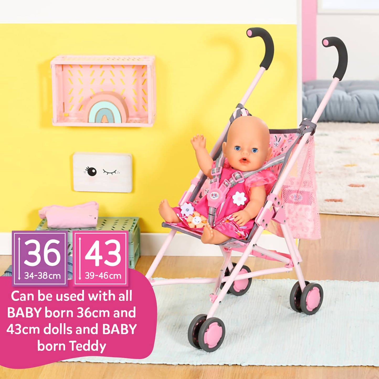 Baby Born - Baby Doll Stroller With Bag (doll Not Included)