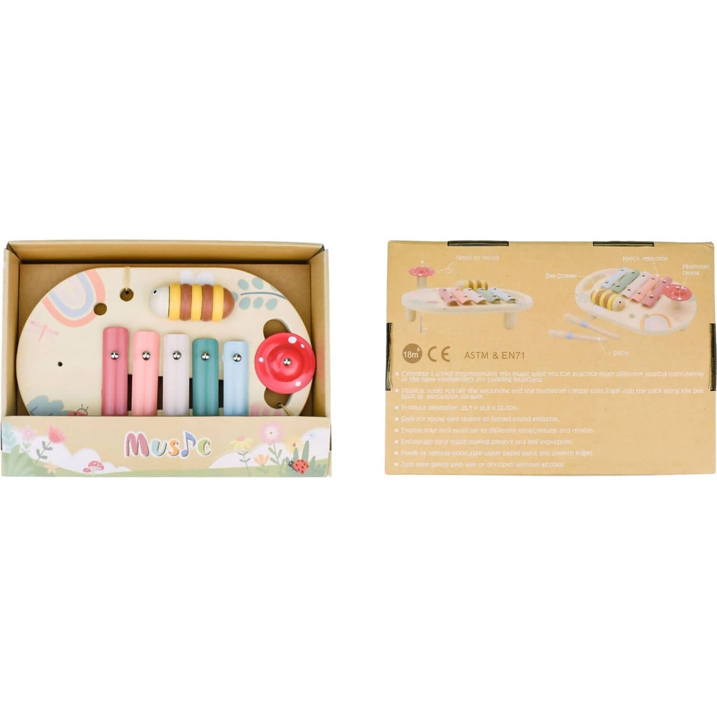 Kaper Kidz - Wooden Spring Insect Music Table