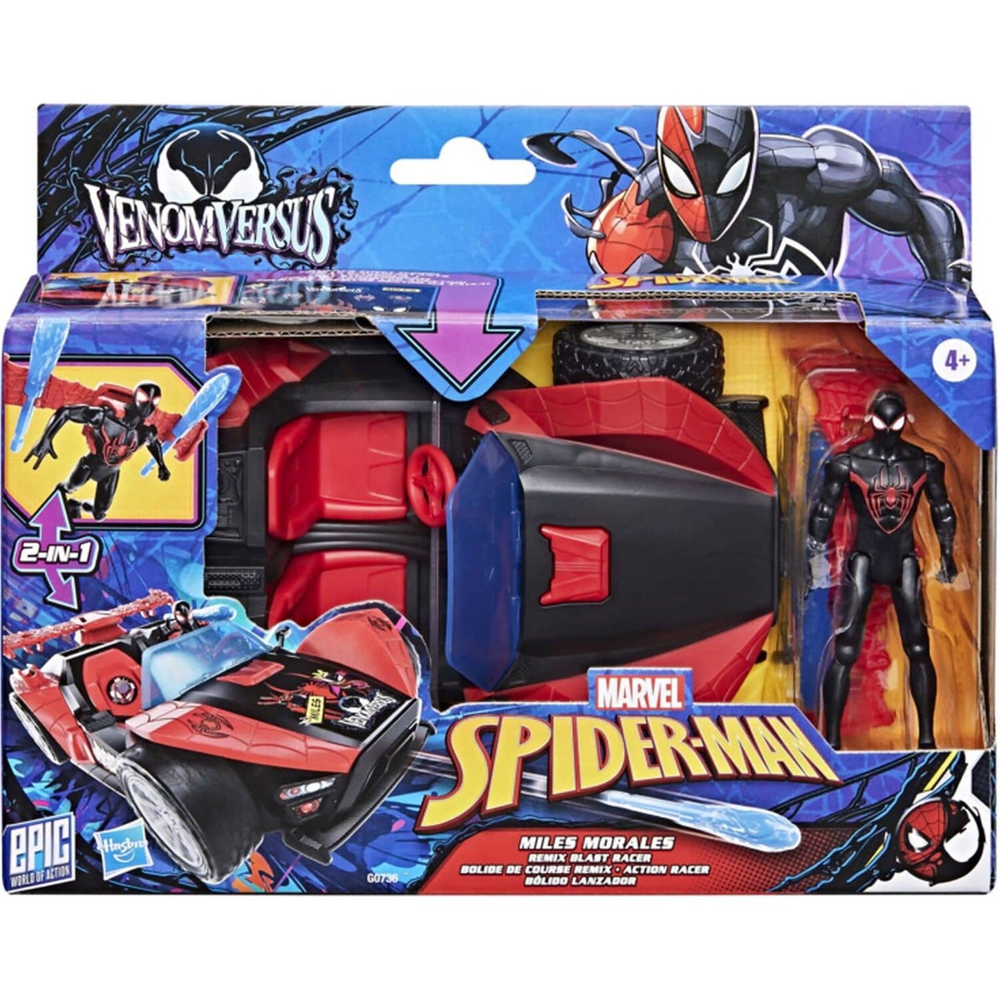 Marvel Spider-man - Venomversus Miles Morales Remix Blast Racer - Hasbro