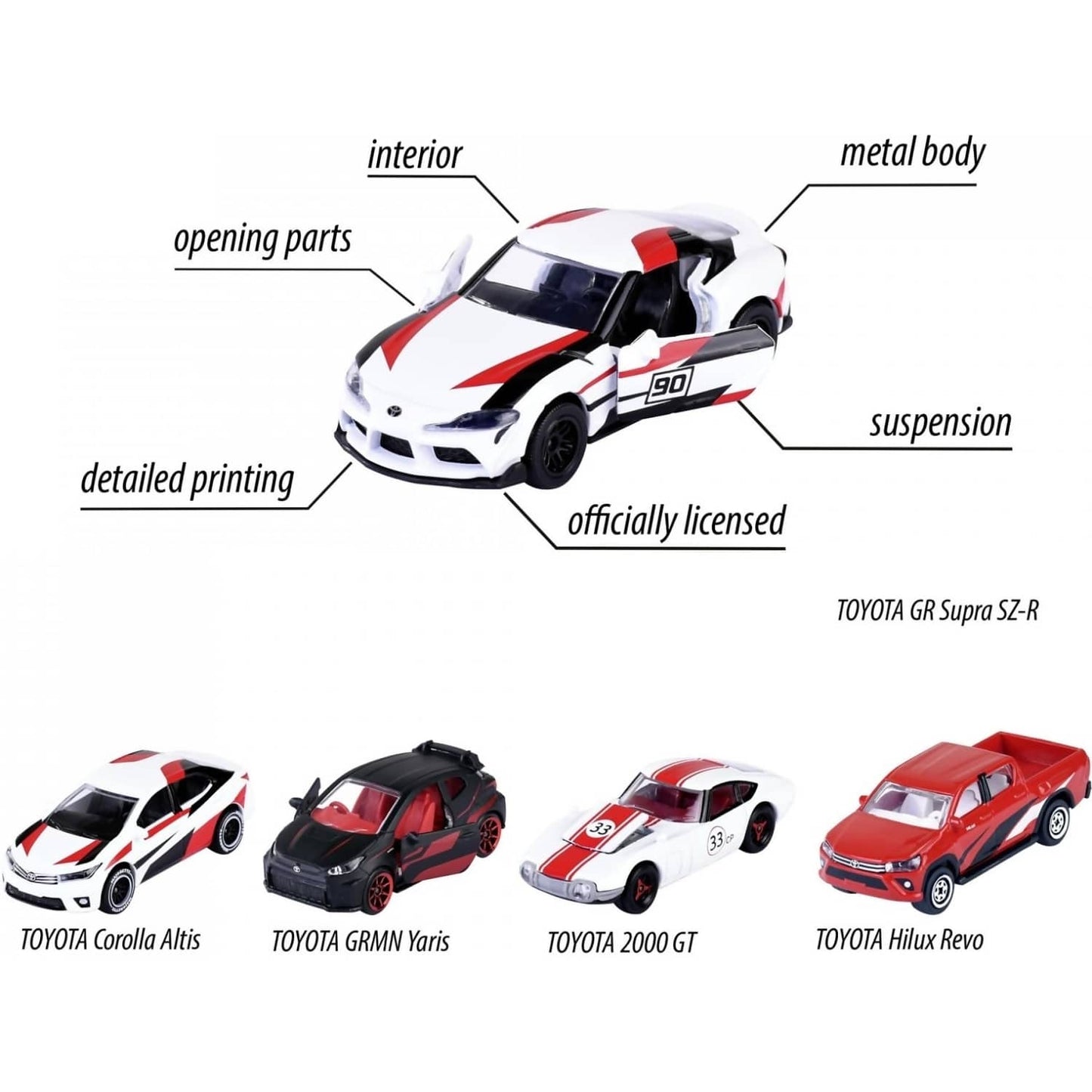 Majorette - Toyota Racing 5 Pieces Giftpack