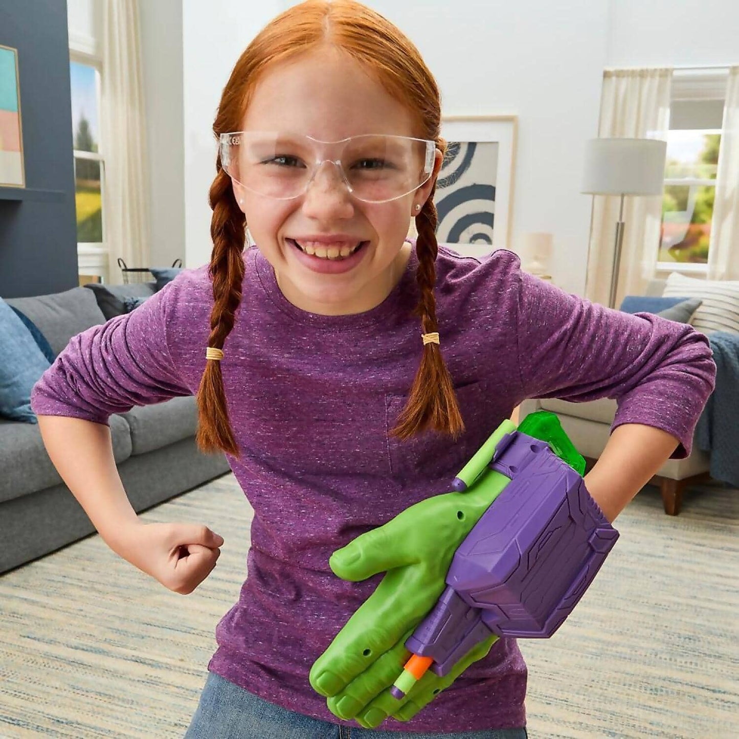 Nerf - Marvel Avengers Hulk Thunderclap Blaster Roleplay Toy With 3 Nerf Darts - Hasbro