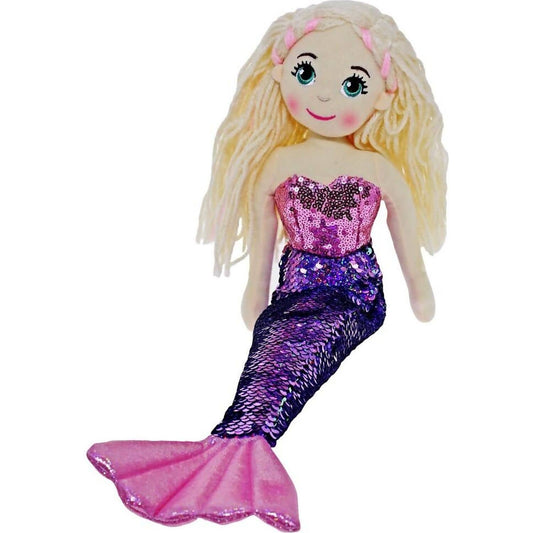 Cotton Candy - Mermaid Anna 45cm Purple/Silver Flip Sequined Tail - Plush