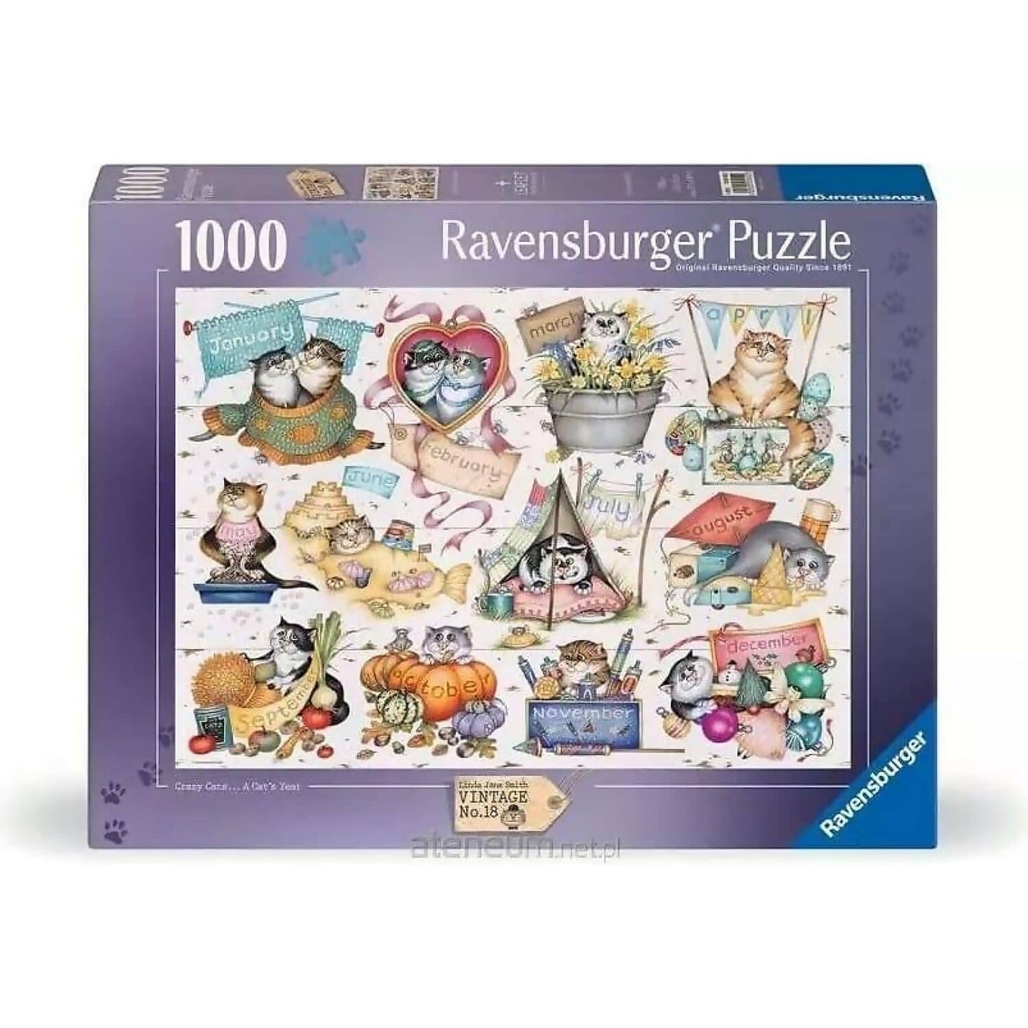 Ravensburger - Crazy Cat’s: A Cat’s Year Jigsaw Puzzle 1000pc
