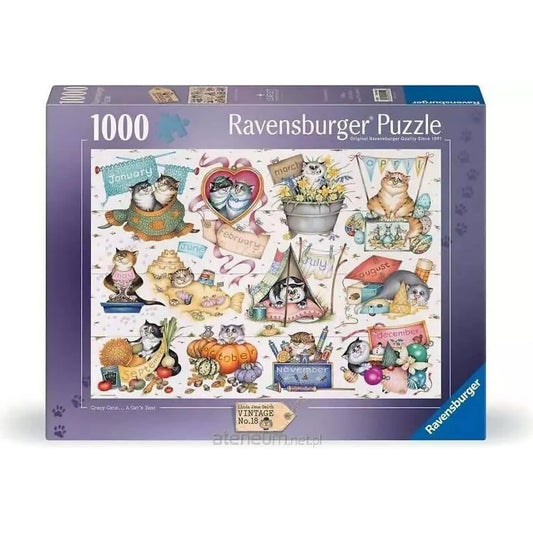 Ravensburger - Crazy Cat’s: A Cat’s Year Jigsaw Puzzle 1000pc