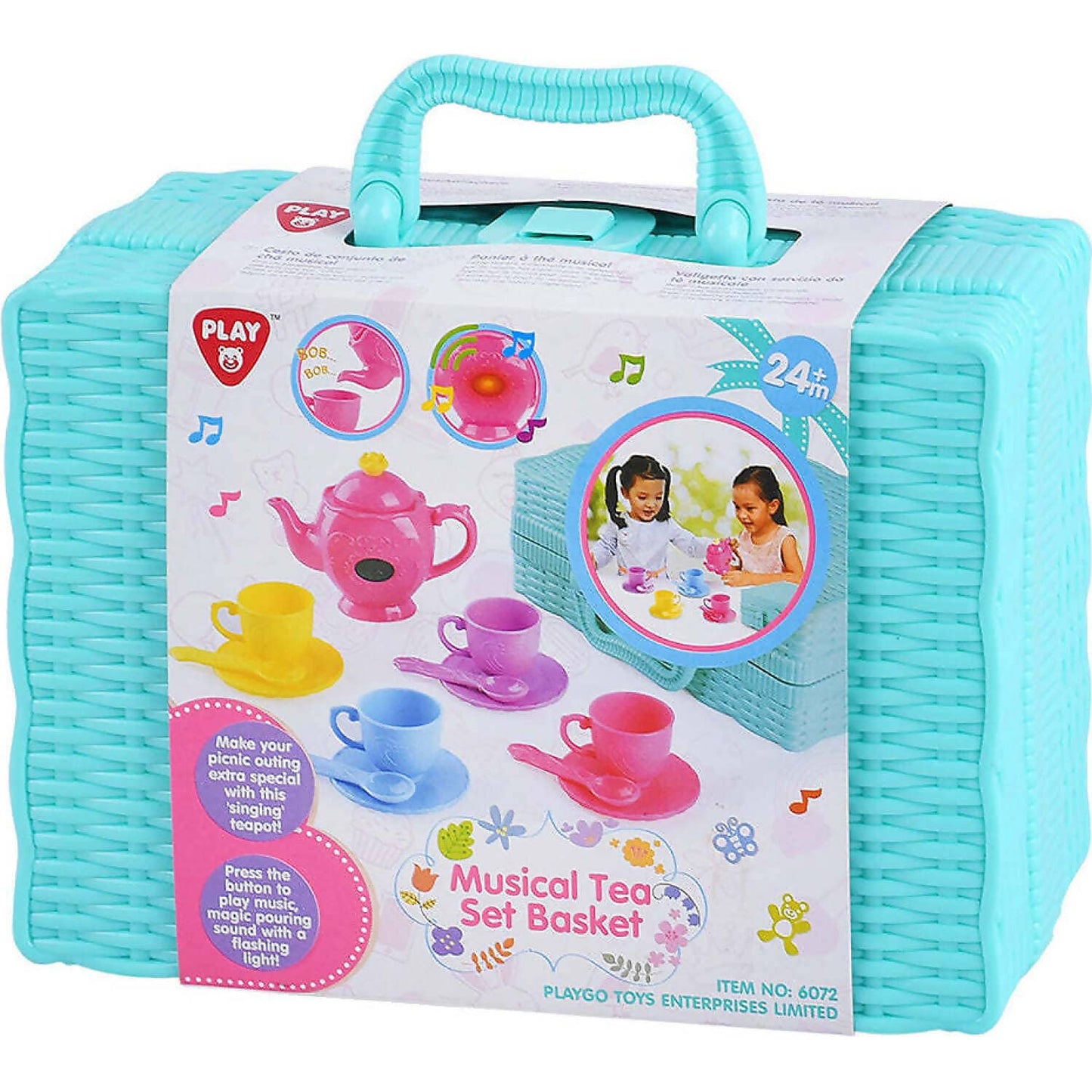 Playgo Toys Ent. Ltd. - Battery Operated Musical Tea Set Basket Role Play