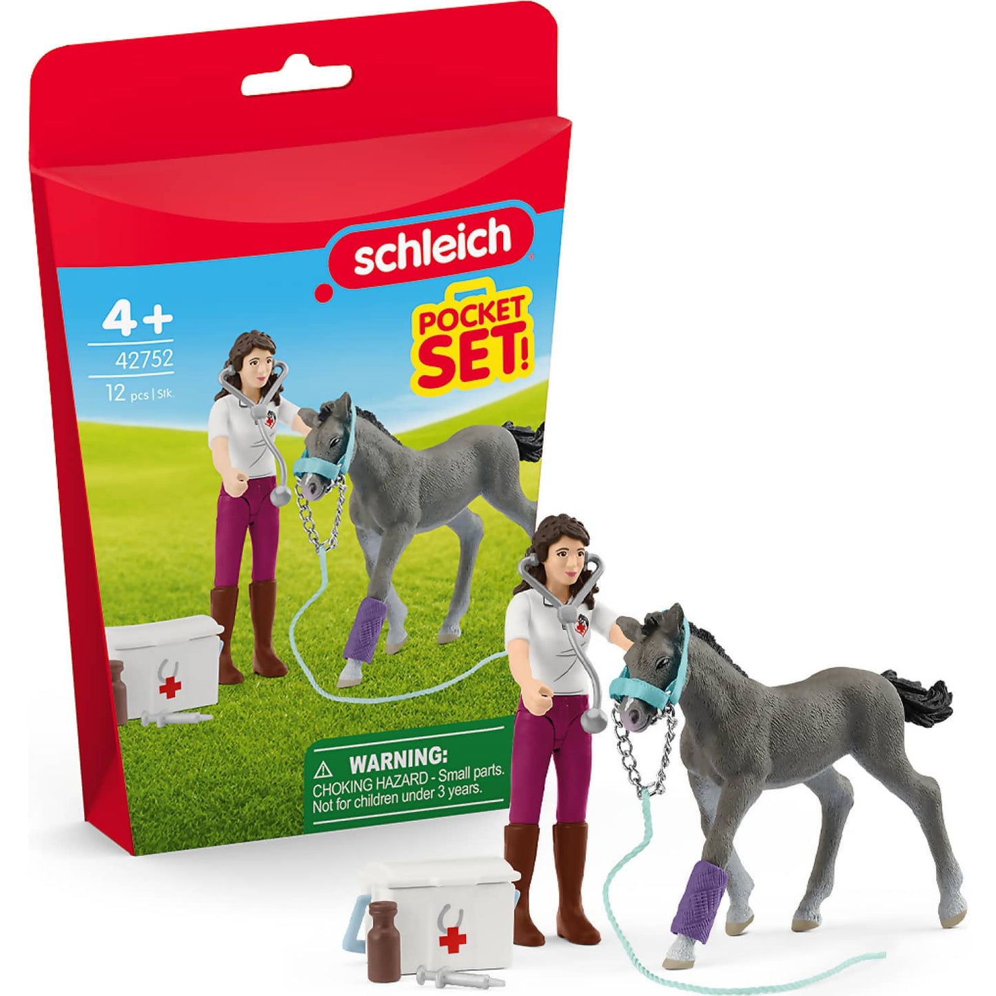 Schleich - Horse Care Playset with Trakehner Foal Pocket Set!