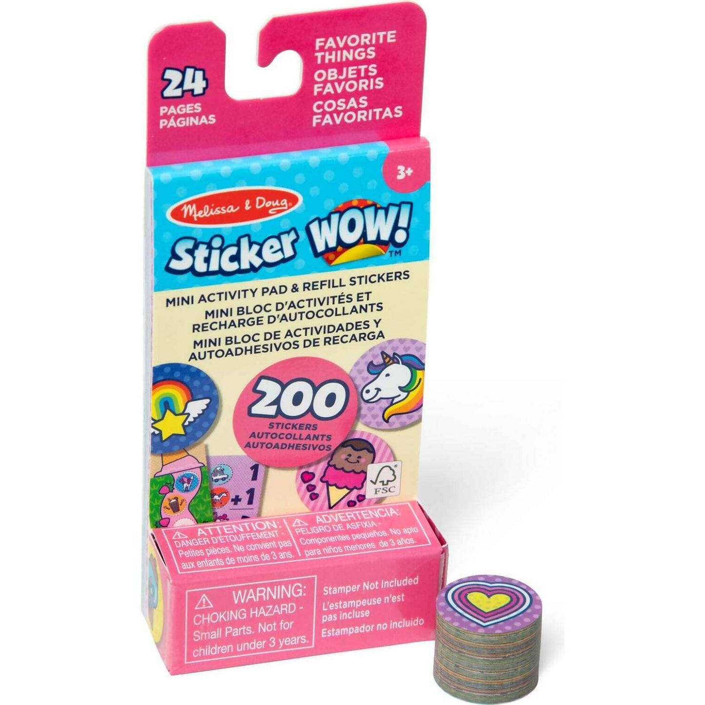 Melissa &amp; Doug - Sticker WOW! Mini Activity Pad &amp; Refill Stickers - Favorite Things (200+ Stickers Stamper Not Included)
