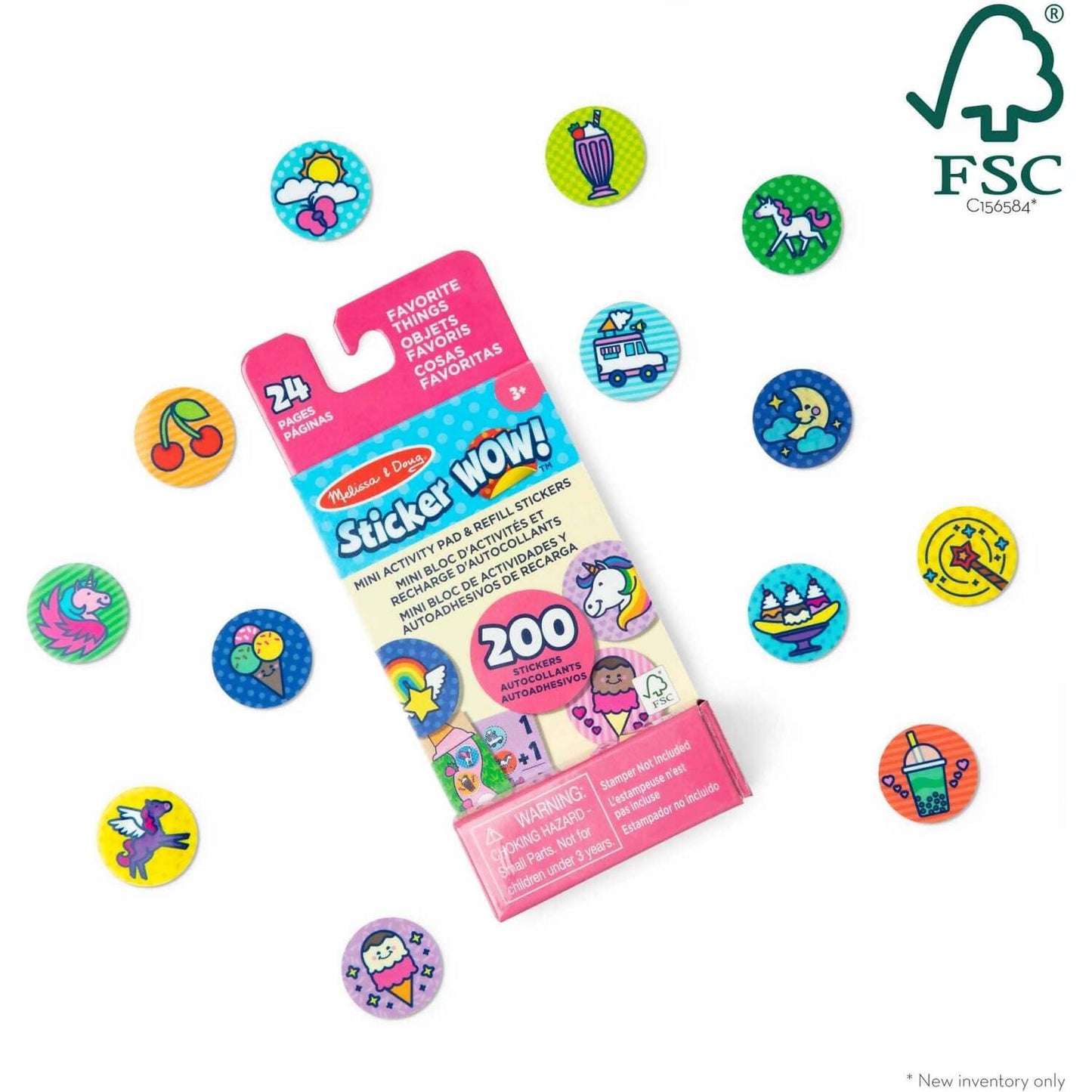 Melissa &amp; Doug - Sticker WOW! Mini Activity Pad &amp; Refill Stickers - Favorite Things (200+ Stickers Stamper Not Included)