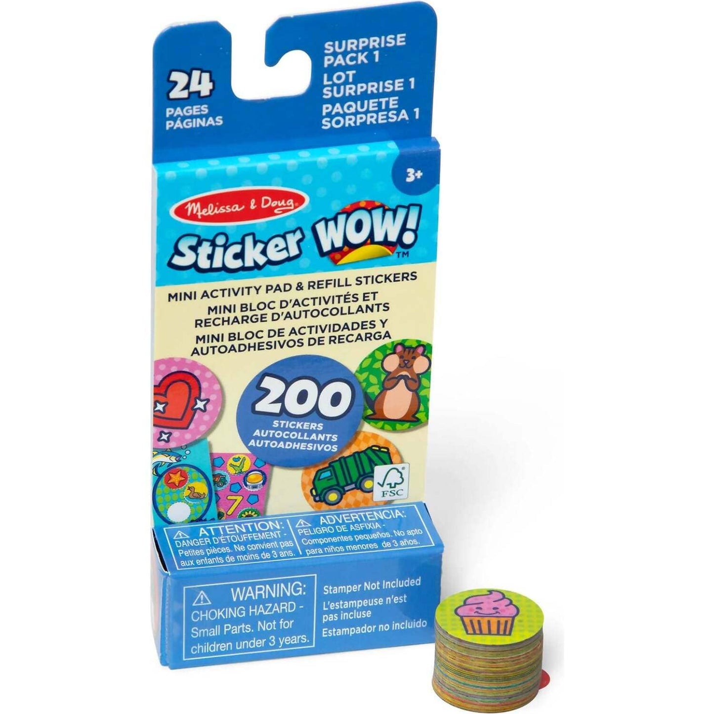 Melissa &amp; Doug - Sticker WOW! Mini Activity Pad &amp; Refill Stickers - Surprise Pack 1 (200+ Stickers Stamper Not Included)