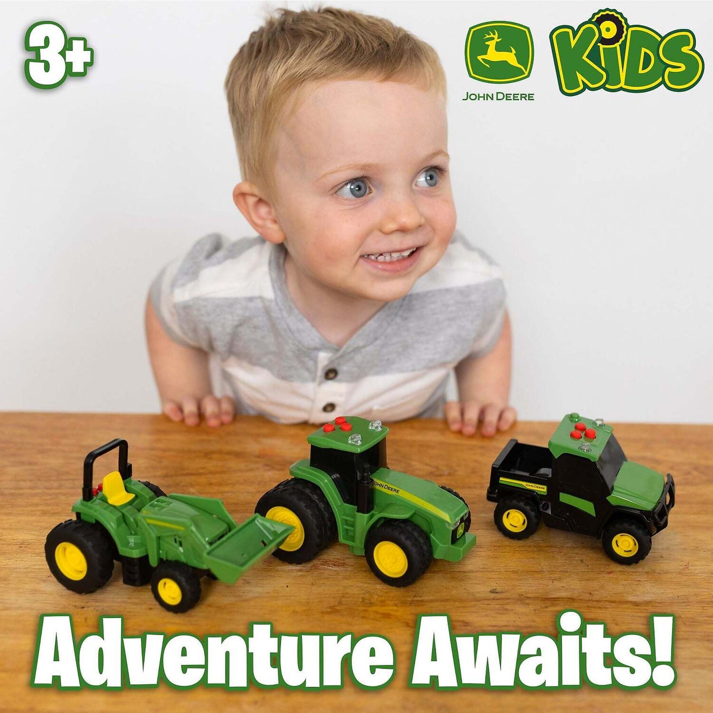 John Deere -  Kids - Mini Farm Vehicles 3pk with Lights & Sounds!