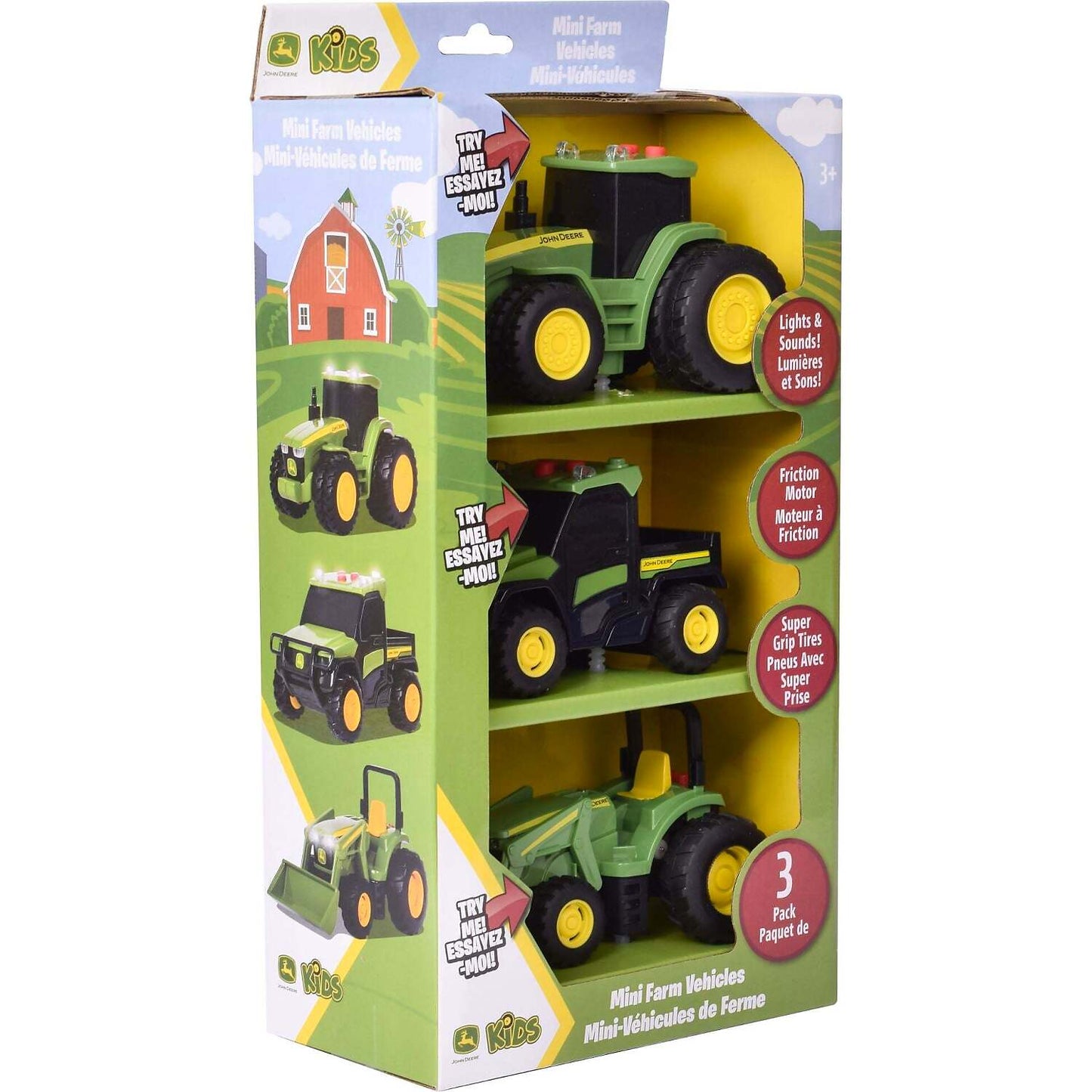 John Deere -  Kids - Mini Farm Vehicles 3pk with Lights & Sounds!