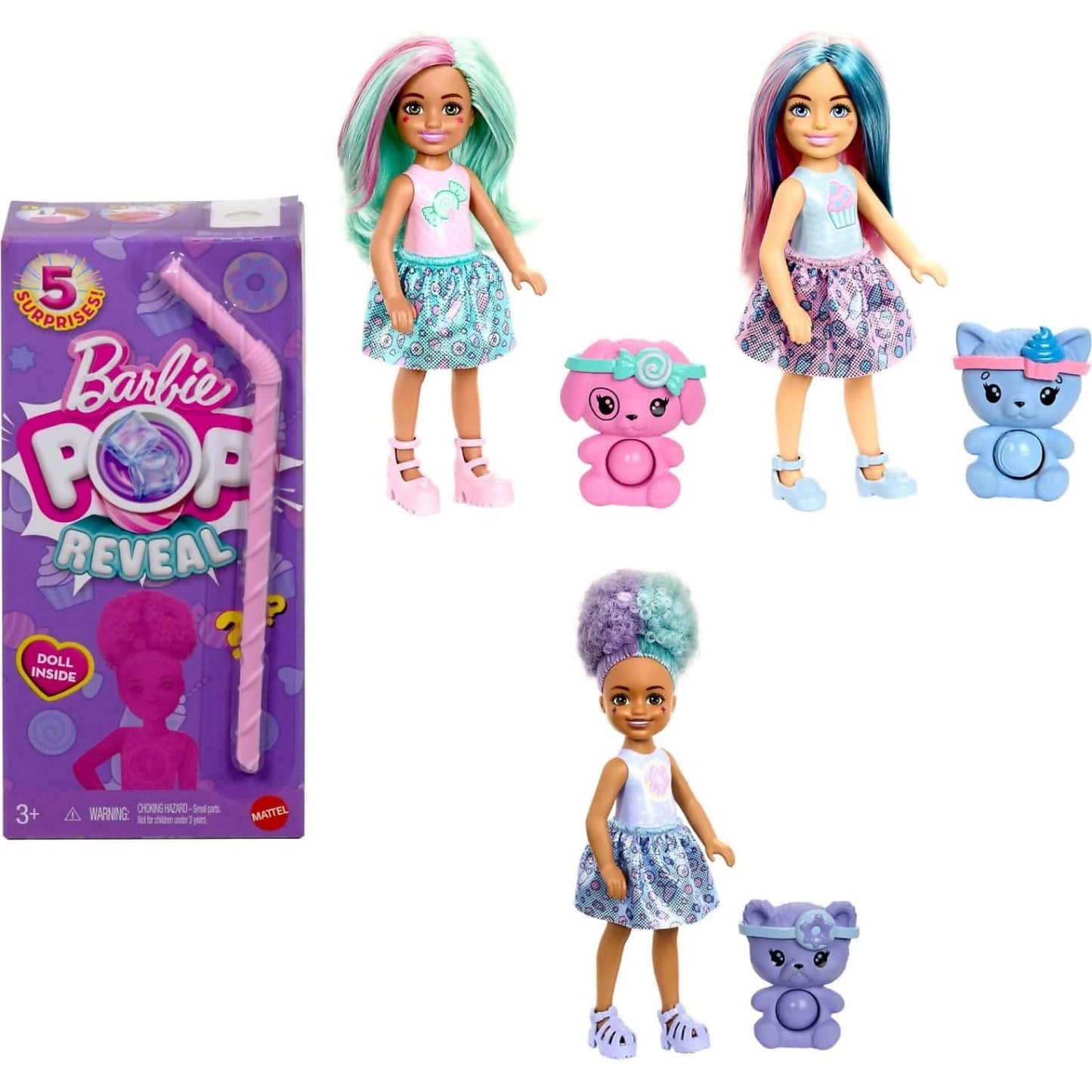 Barbie - Chelsea Pop Reveal Treat Series Doll With 5 Surprises Including Scent & Pet Blind Box - Mattel