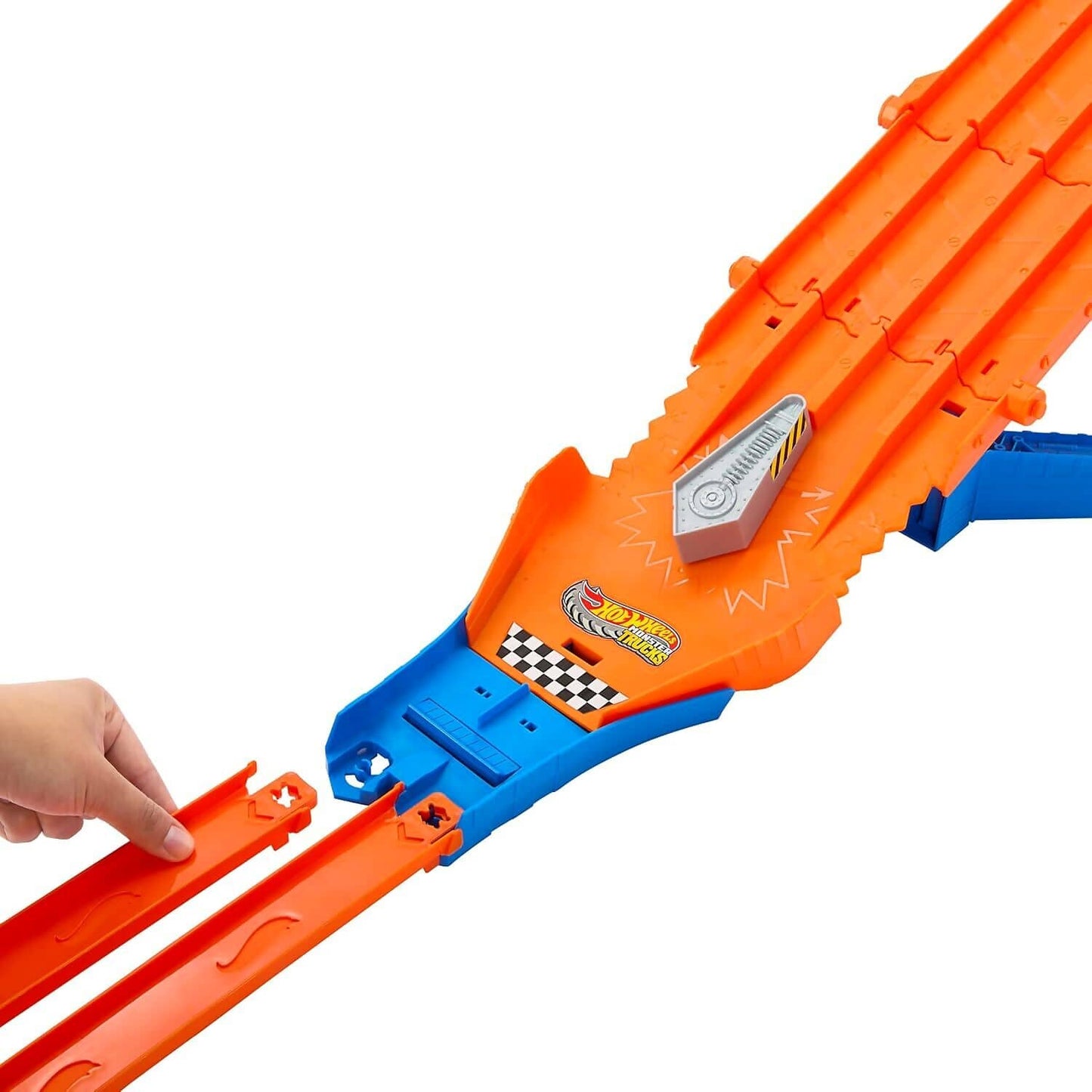 Hot Wheels - Monster Trucks Sharks Vs. Dinos Track Set with 1:64 Scale Mega-Wrex &amp; Tiger Shark - Mattel