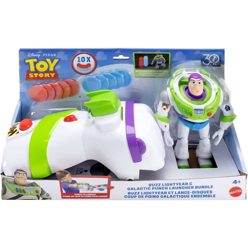 Disney Pixar - Toy Story Buzz Lightyear &amp; Galactic Punch Launcher Bundle 7-Inch Action Figure