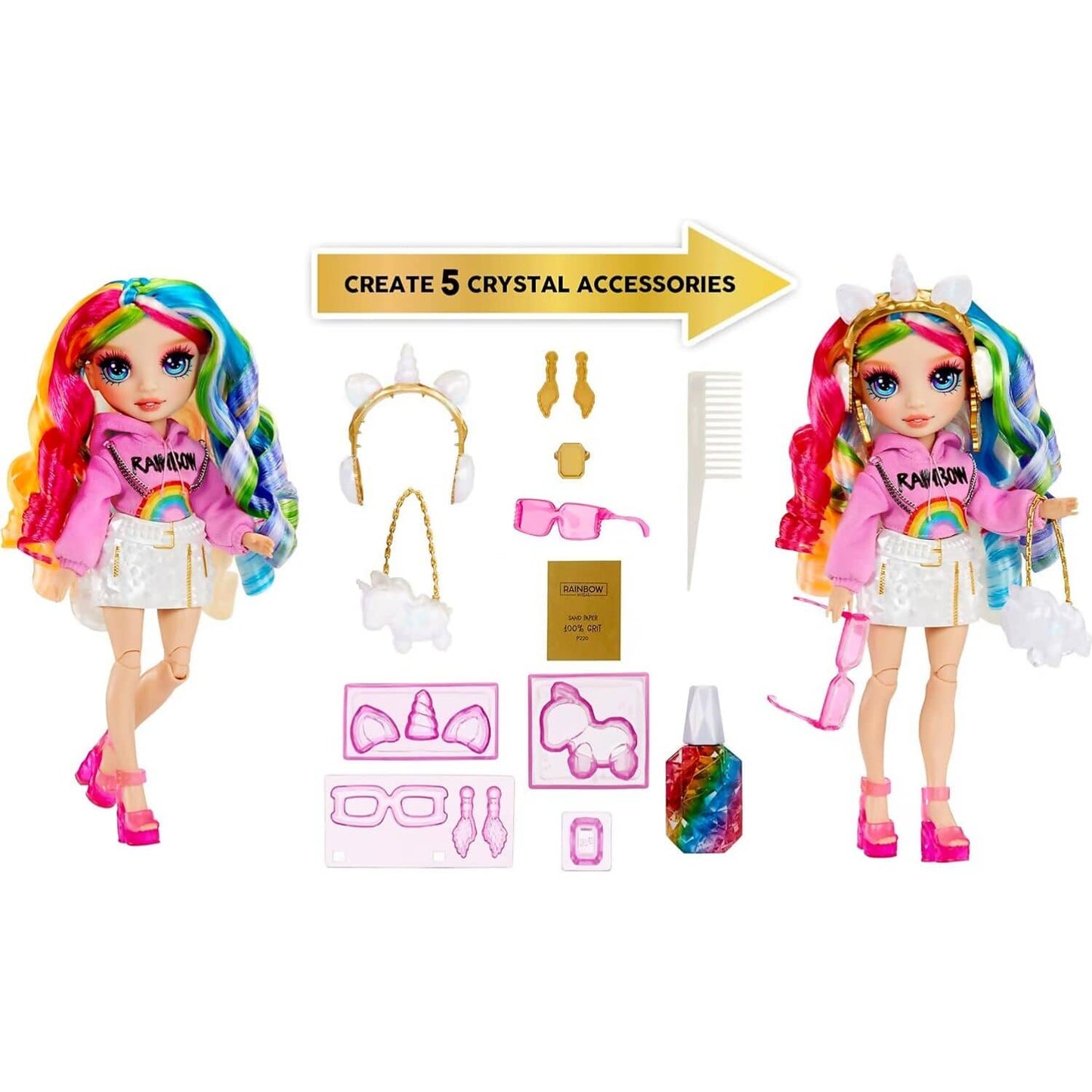 Rainbow High - Creative Crystals Amaya Raine 28cm Fashion Doll &amp; Accessories DIY