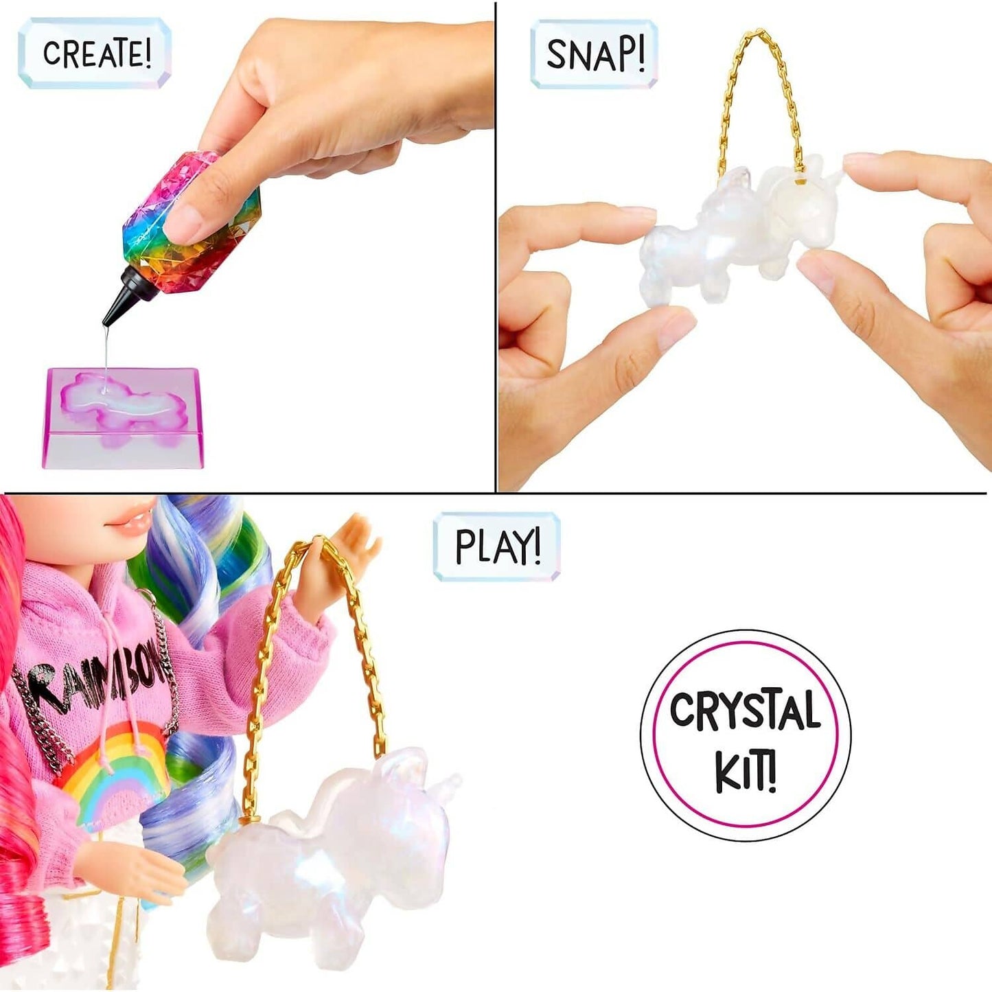 Rainbow High - Creative Crystals Amaya Raine 28cm Fashion Doll &amp; Accessories DIY