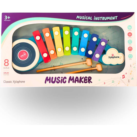 RP Dean - Classic Toy Xylophone with Drum Music Maker