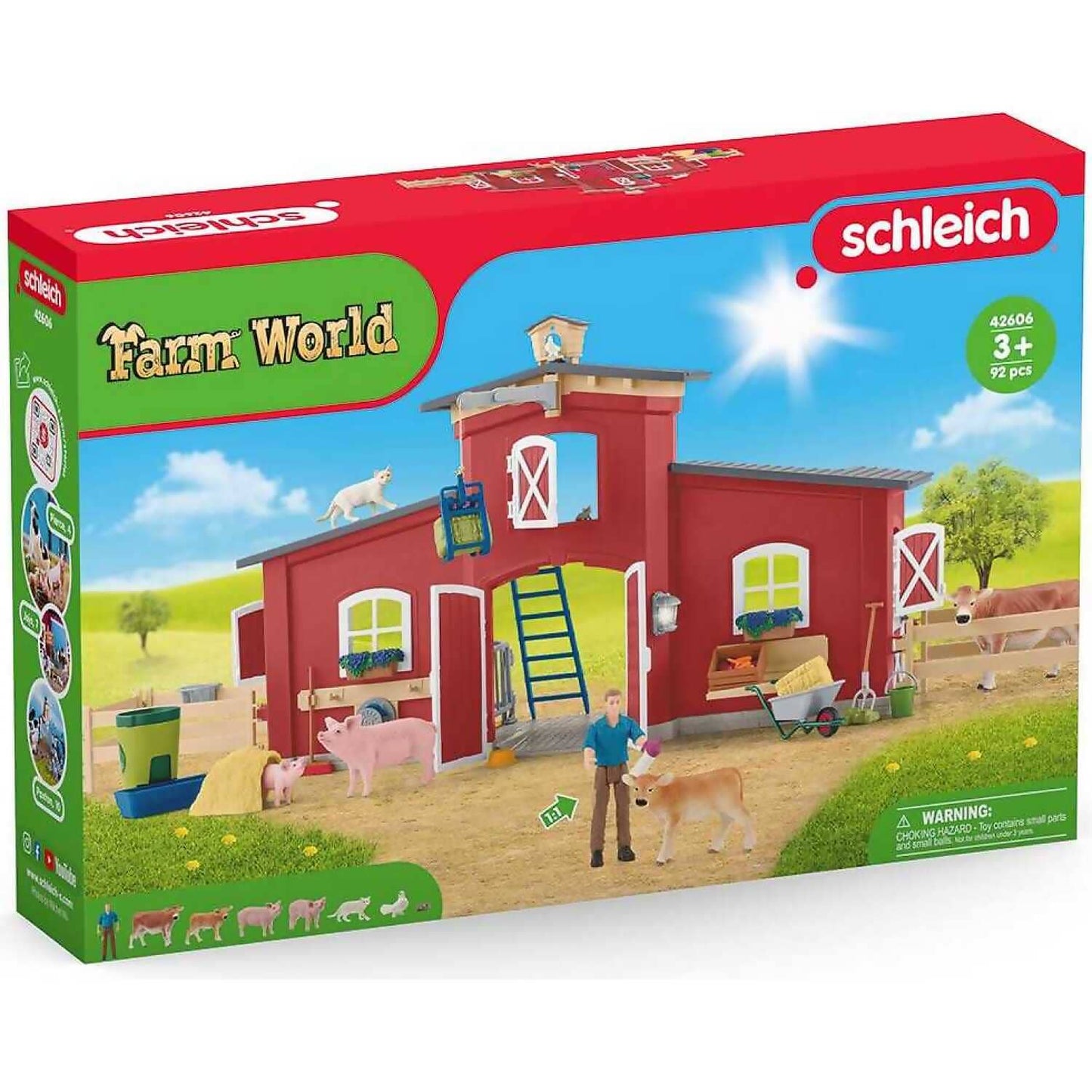 Schleich - Farm World Large Barn with Animals and Accessories Playset