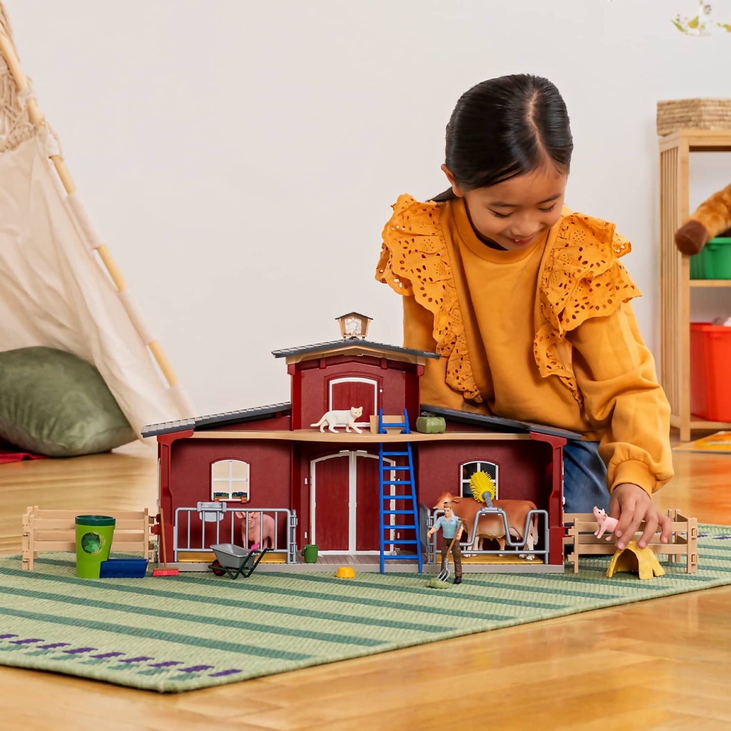 Schleich - Farm World Large Barn with Animals and Accessories Playset