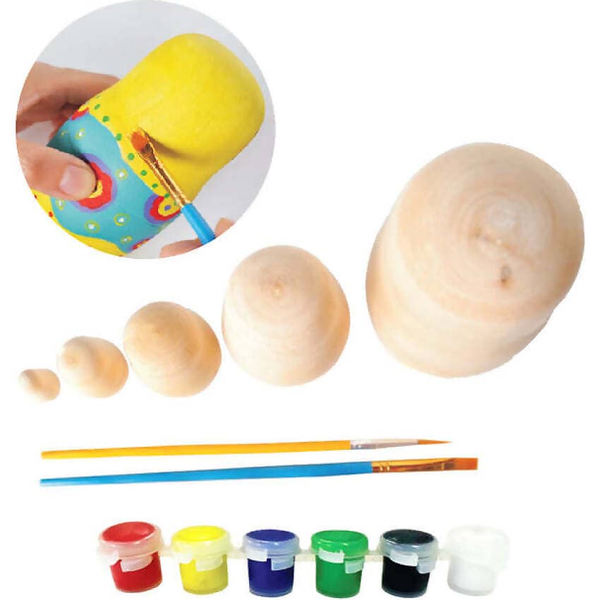 BMS - Craft For Kids Paint Your Own Wooden Nesting Dolls