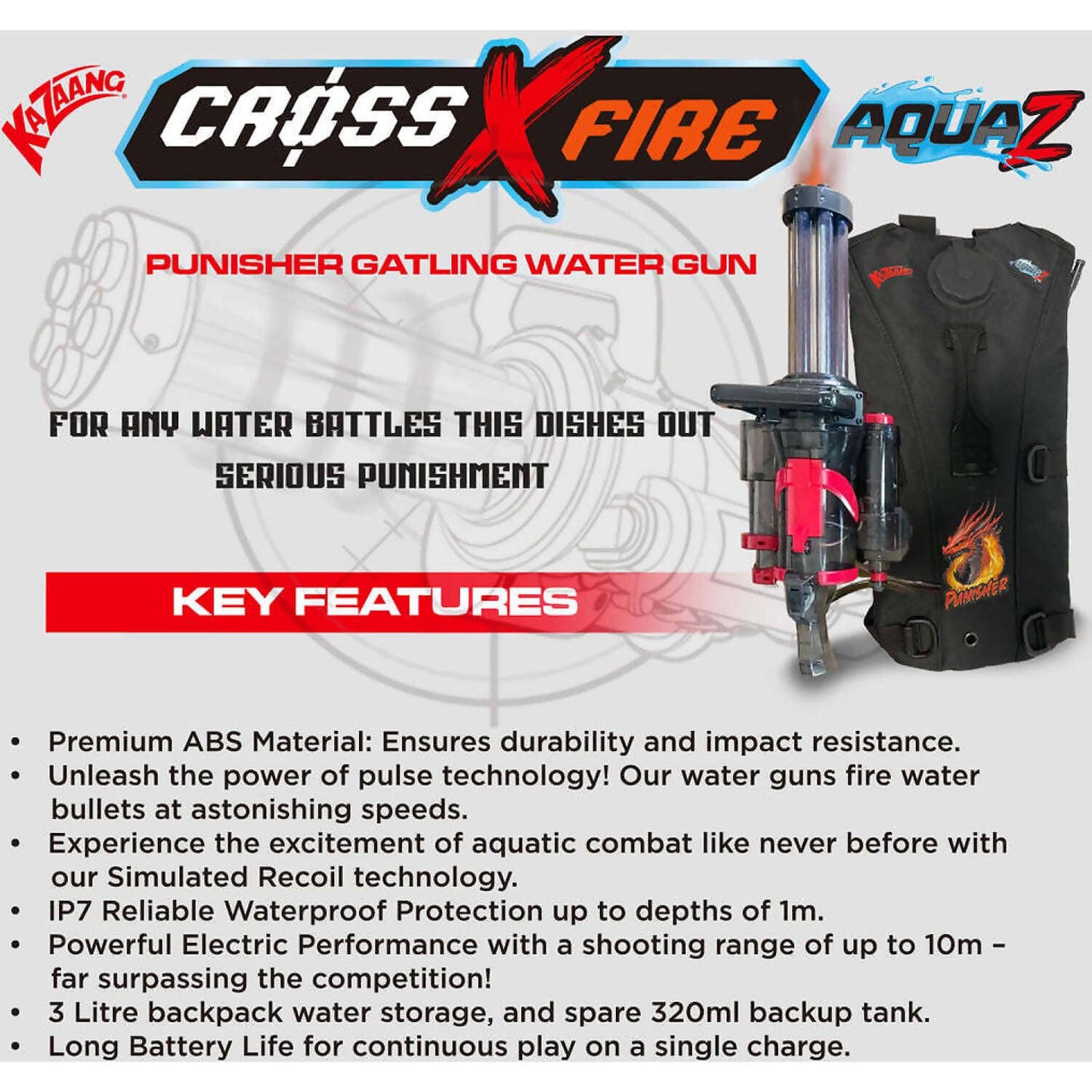 Kazaang - CrossXFire AquaZ - Punisher Electric Water Gun