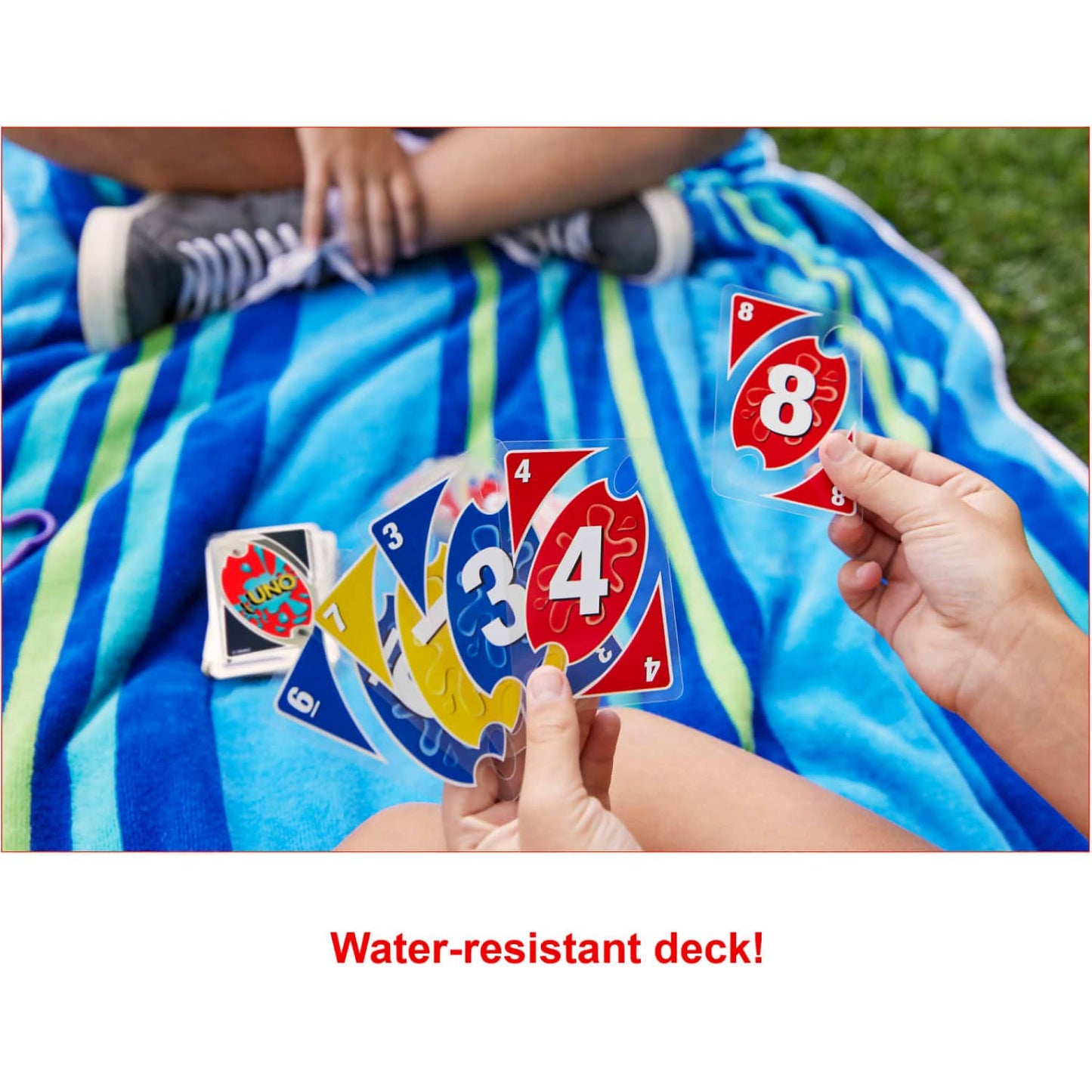 UNO - Splash Card Game With Waterproof Cards And Portable Clip For Travel