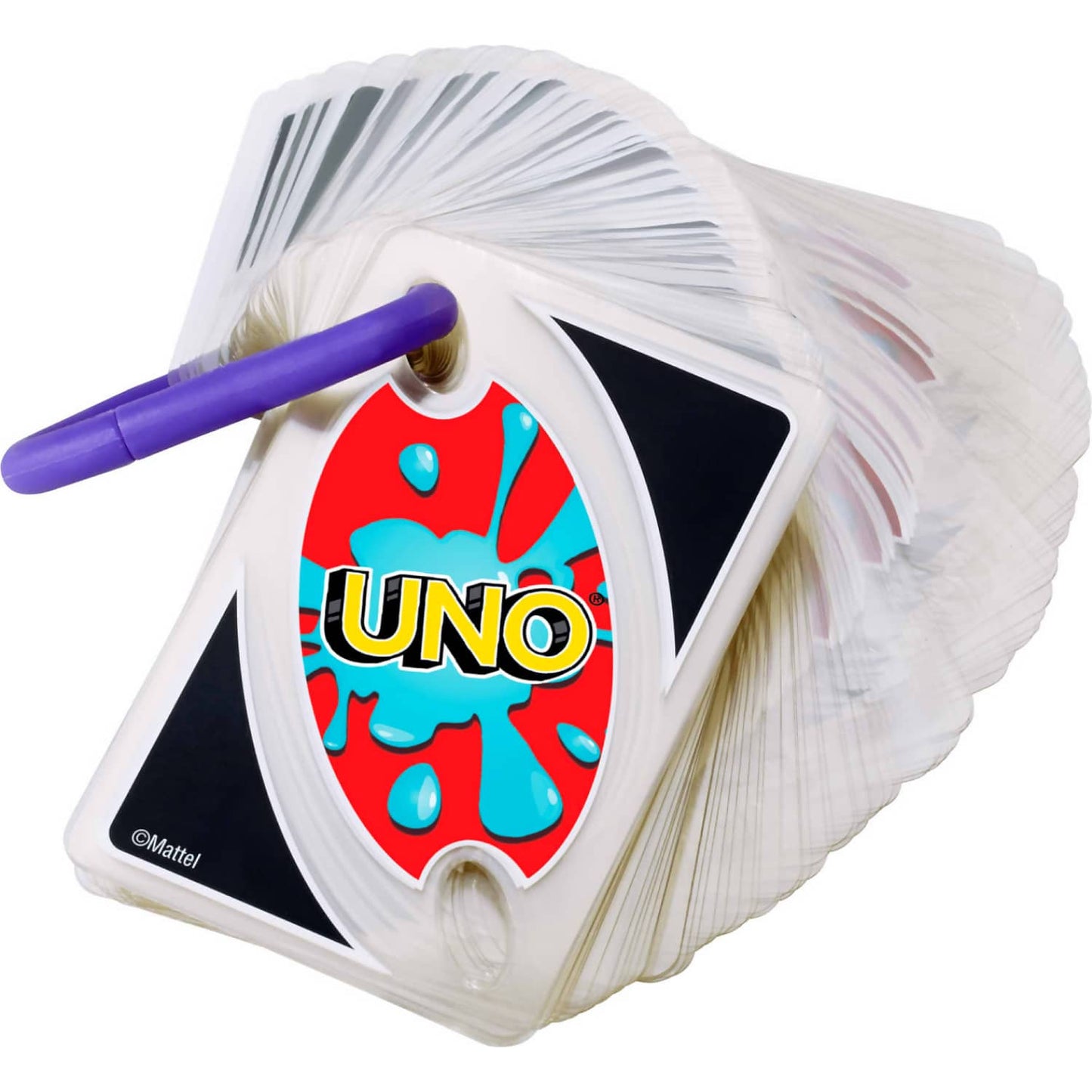 UNO - Splash Card Game With Waterproof Cards And Portable Clip For Travel