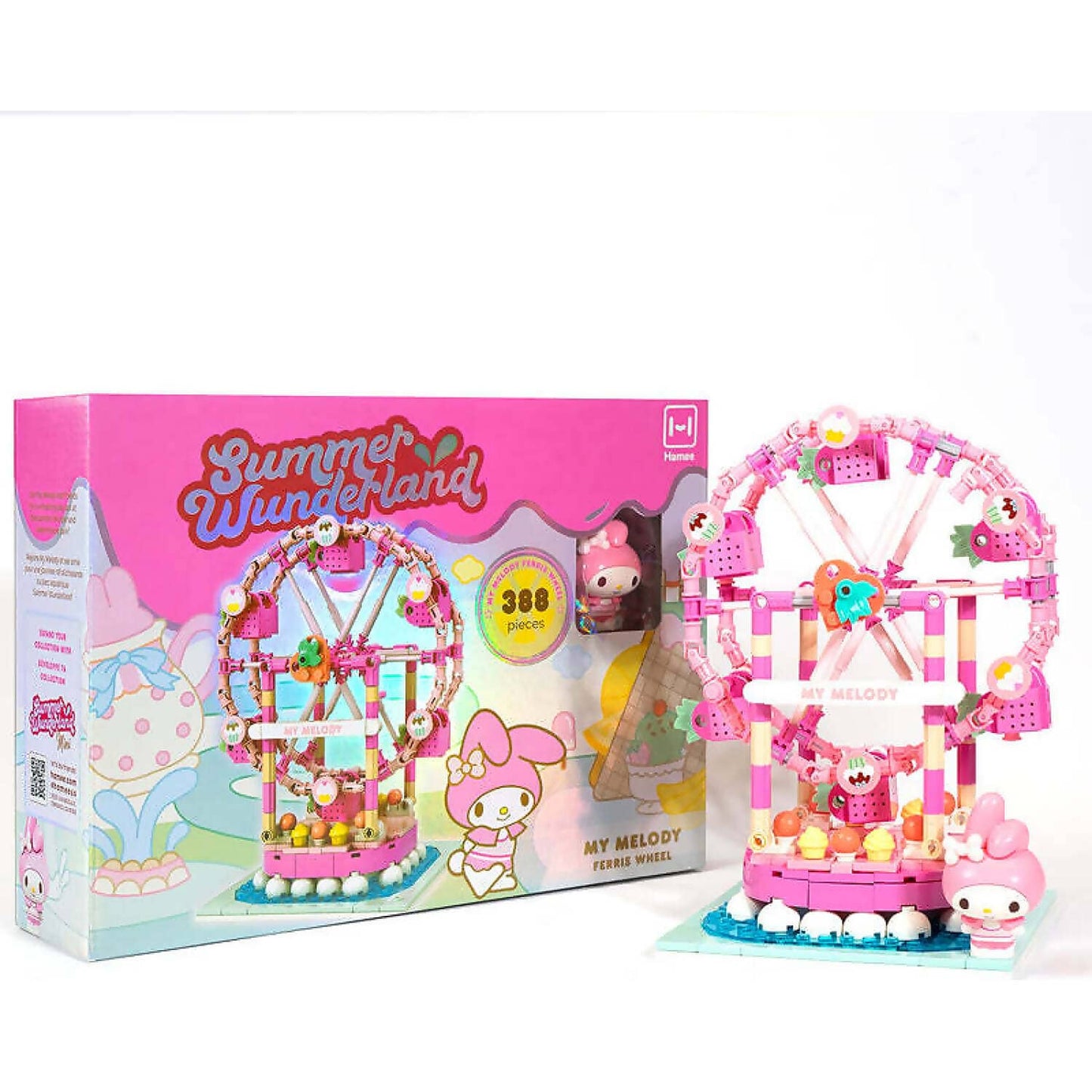 Hello Kitty and Friends - YuMe Blocks Summer Wunderland - My Melody Ferris Wheel 388 Pieces