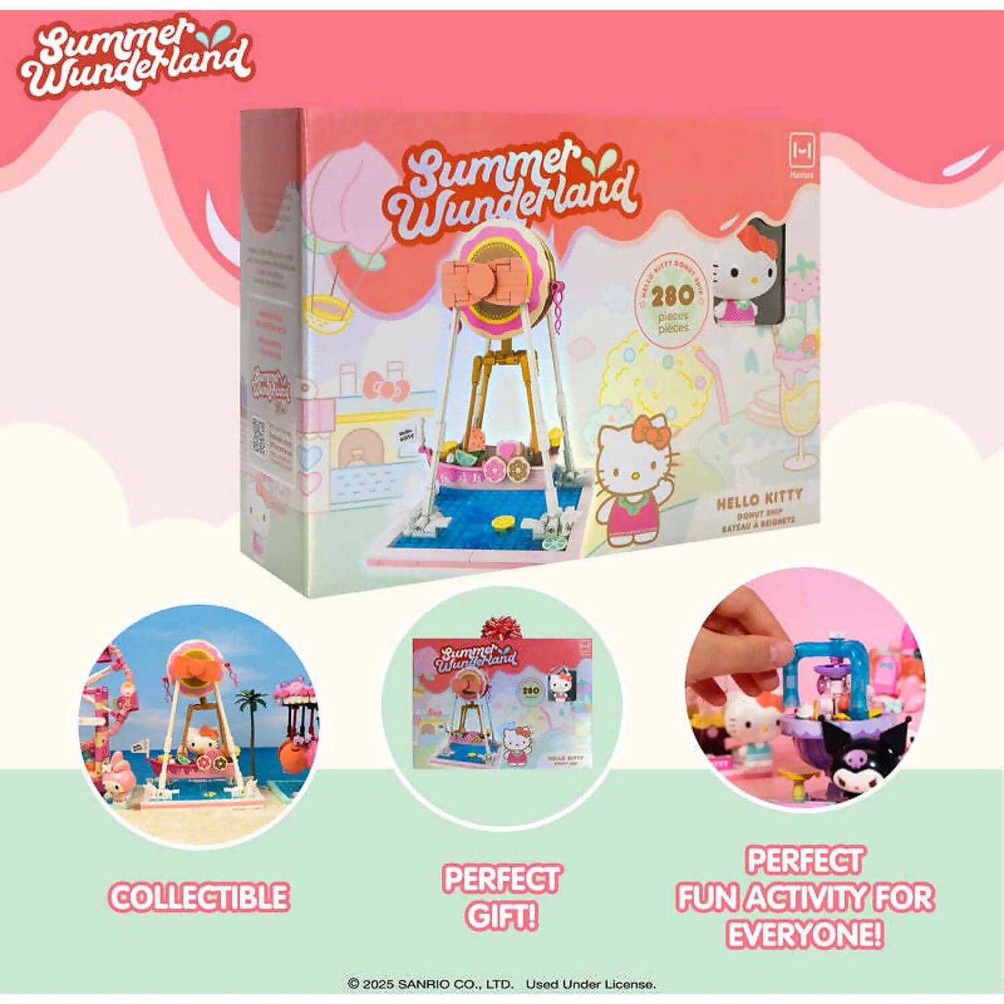 Hello Kitty and Friends - YuMe Blocks Summer Wunderland - Hello Kitty Donut Ship 280 Pieces