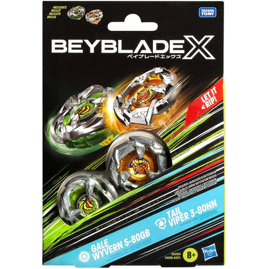 Beyblade X - Gale Wyvern 5-80GB and Tail Viper 3-80HN Top Dual Pack Set