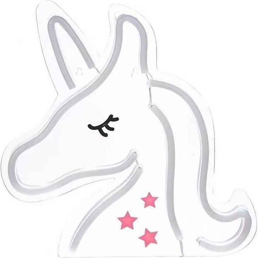 Cotton Candy - Unicorn LED Neon Light Wall Sign Pink & White 36 x 28cm USB Powered