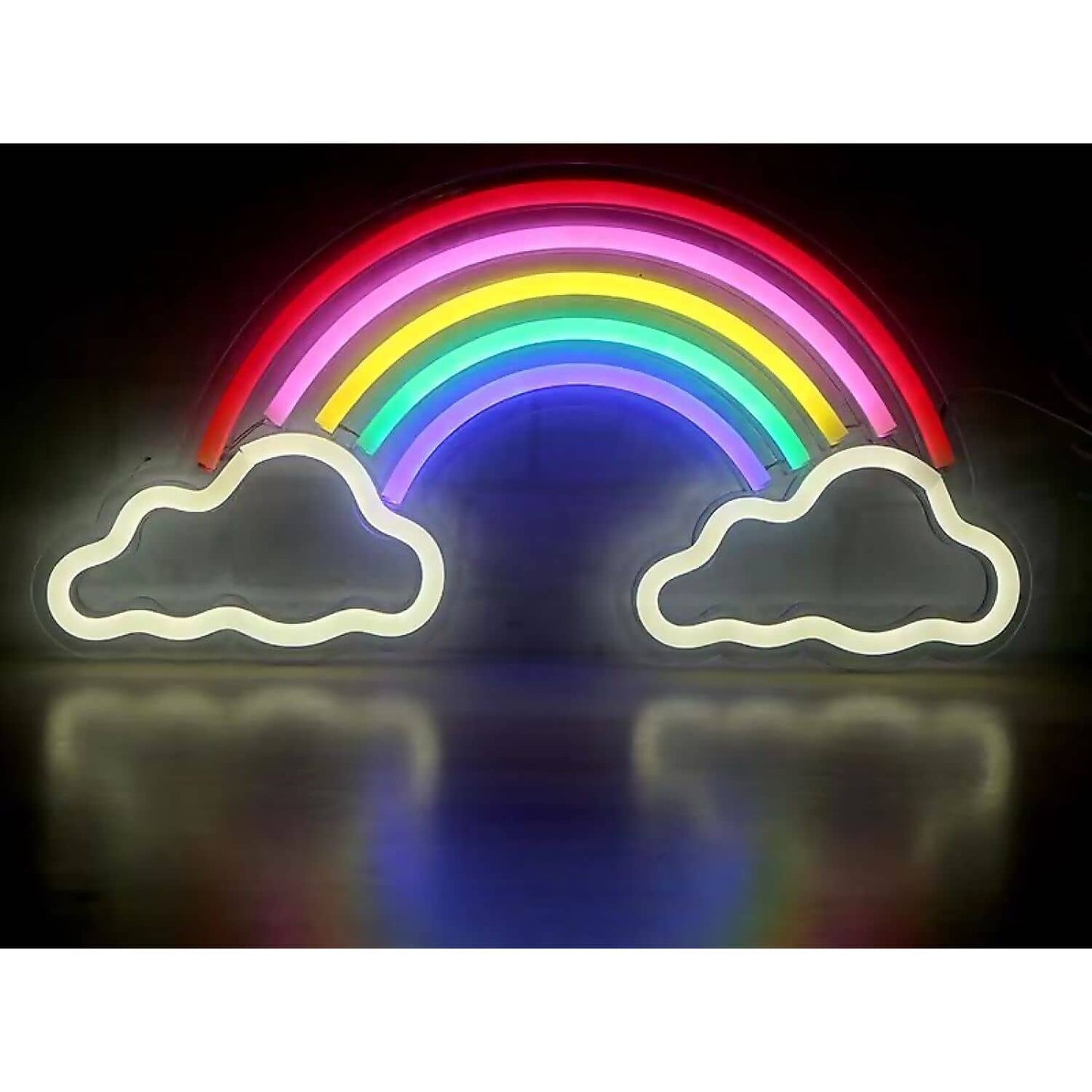 Cotton Candy - Rainbow With Clouds LED Neon Light Wall Sign Multicoloured 16-Inch USB Powered