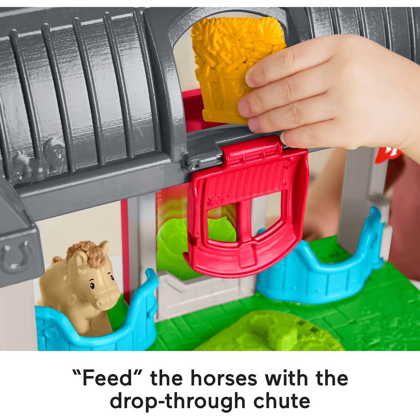 Fisher-Price - Little People Friendly Horses Stable Toddler Playset with Sounds - Mattel