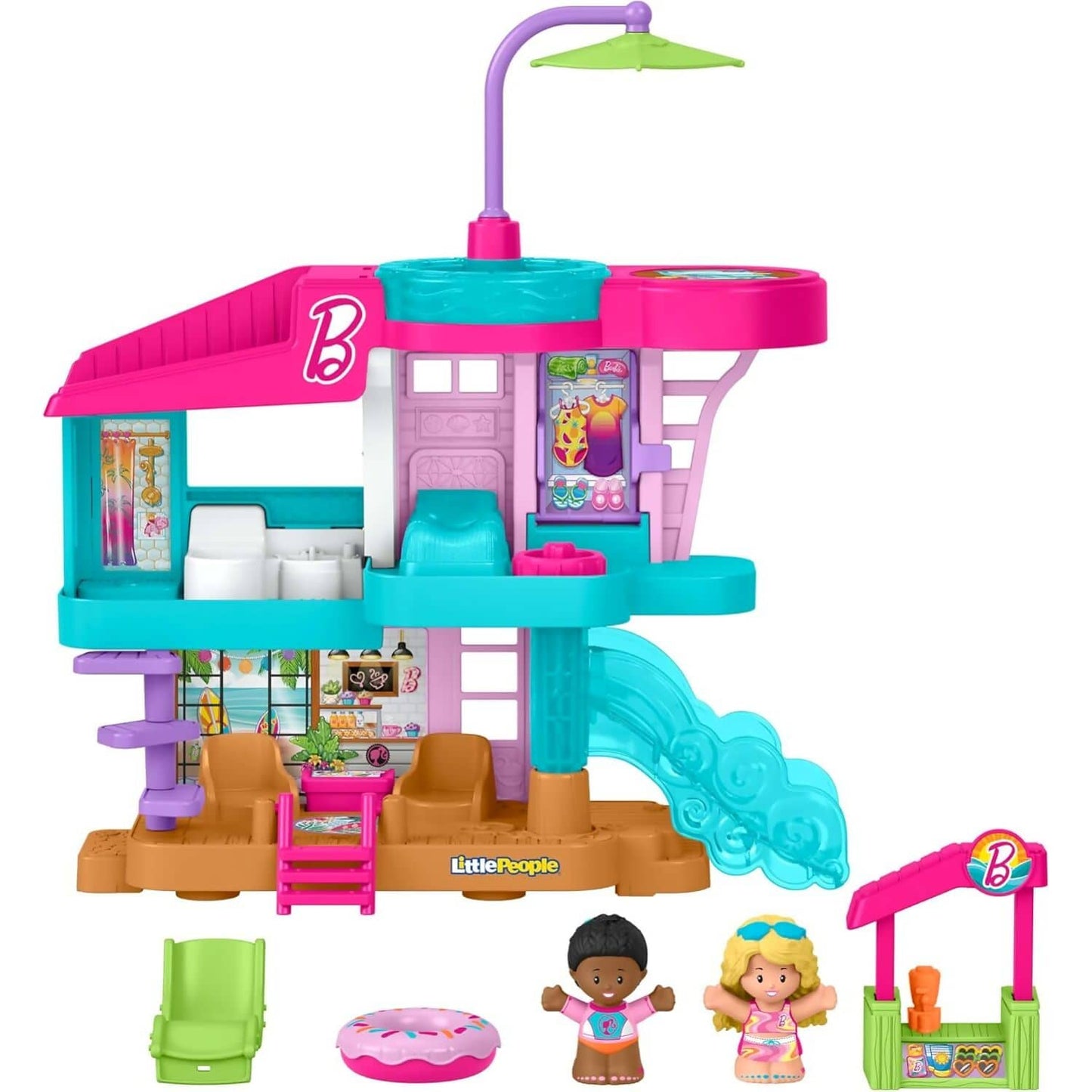 Fisher-Price - Little People Toddler Toy Barbie Beach House Playset - Mattel