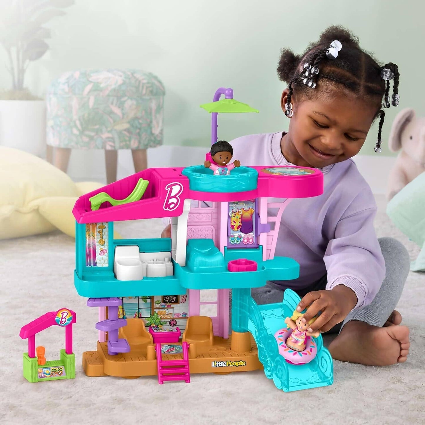 Fisher-Price - Little People Toddler Toy Barbie Beach House Playset - Mattel