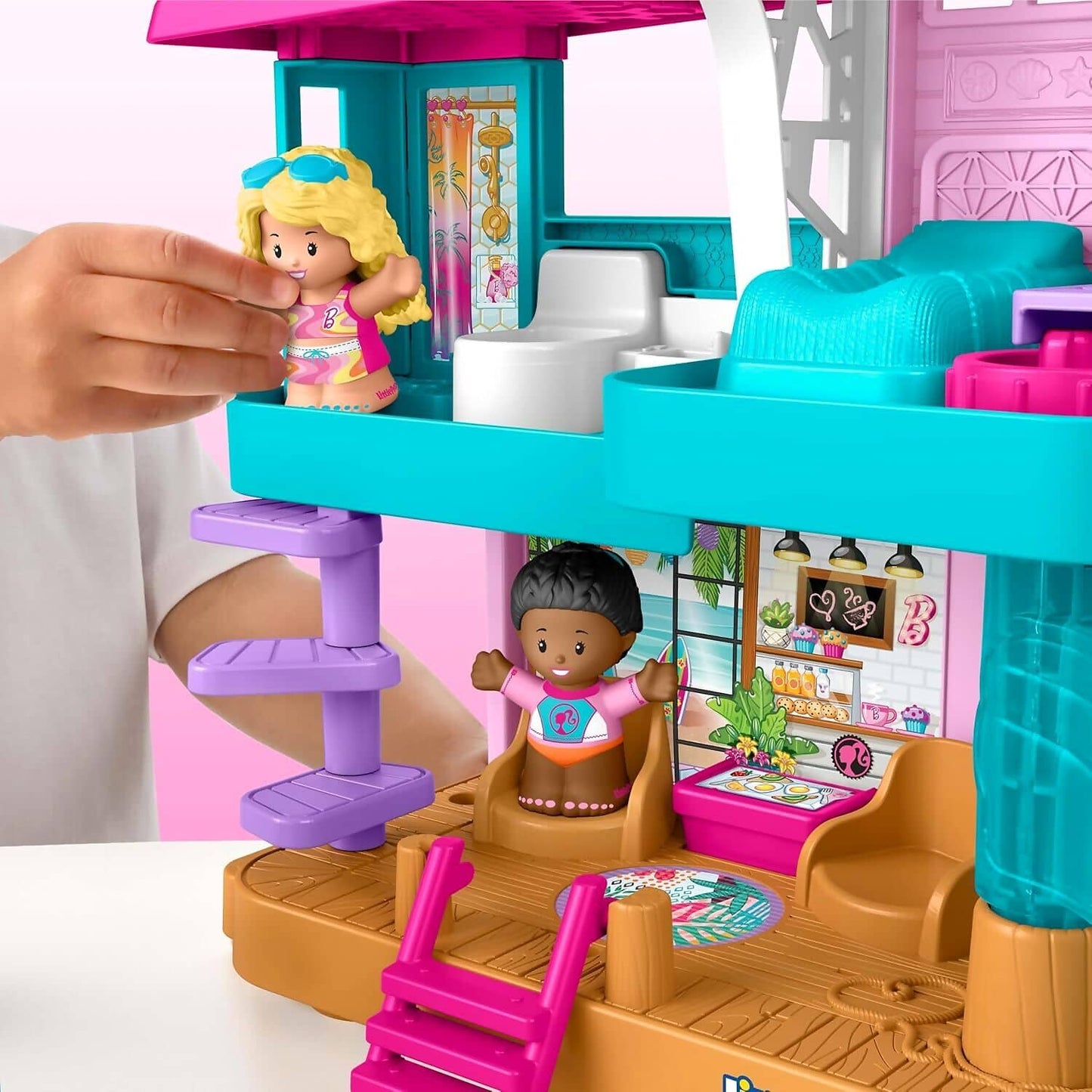 Fisher-Price - Little People Toddler Toy Barbie Beach House Playset - Mattel