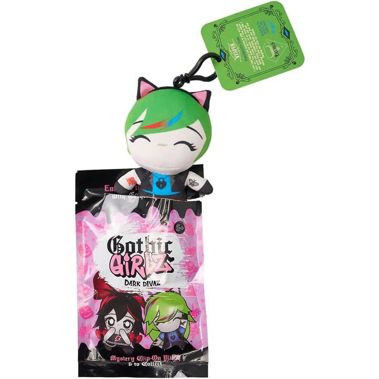 Kreepy Collections - Gothic Girlz Dark Divaz Mystery Blind Bag - 12cm Plush Clip-on - Jasnor