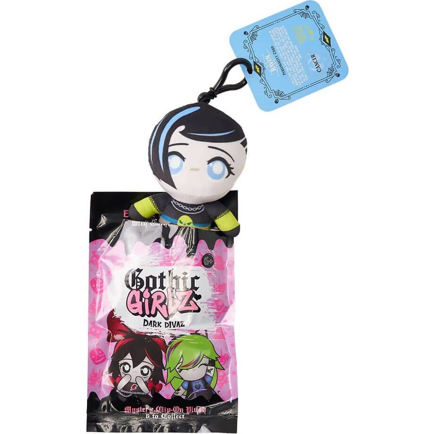 Kreepy Collections - Gothic Girlz Dark Divaz Mystery Blind Bag - 12cm Plush Clip-on - Jasnor