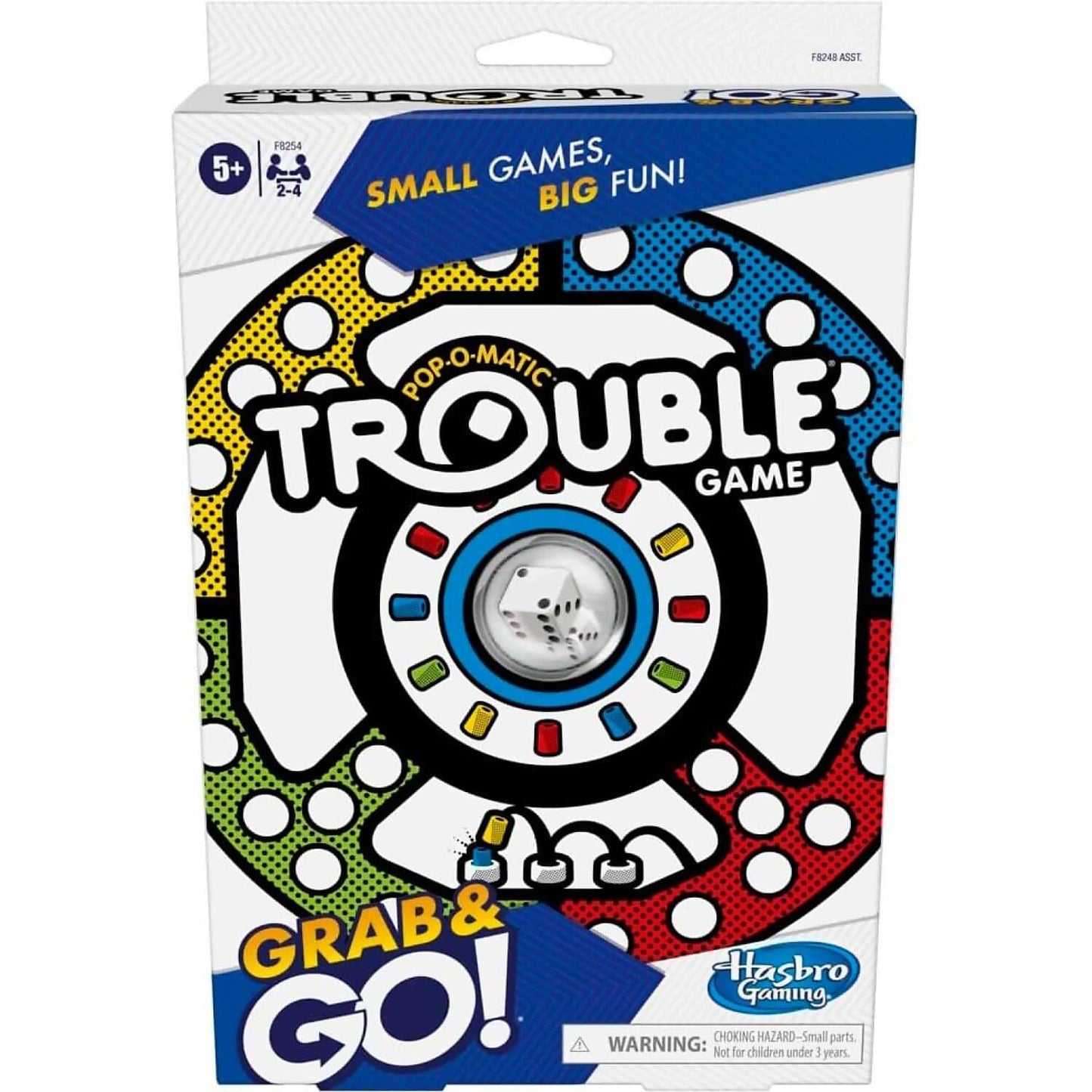 Hasbro Gaming - Trouble Grab & Go! Portable Travel Board Game