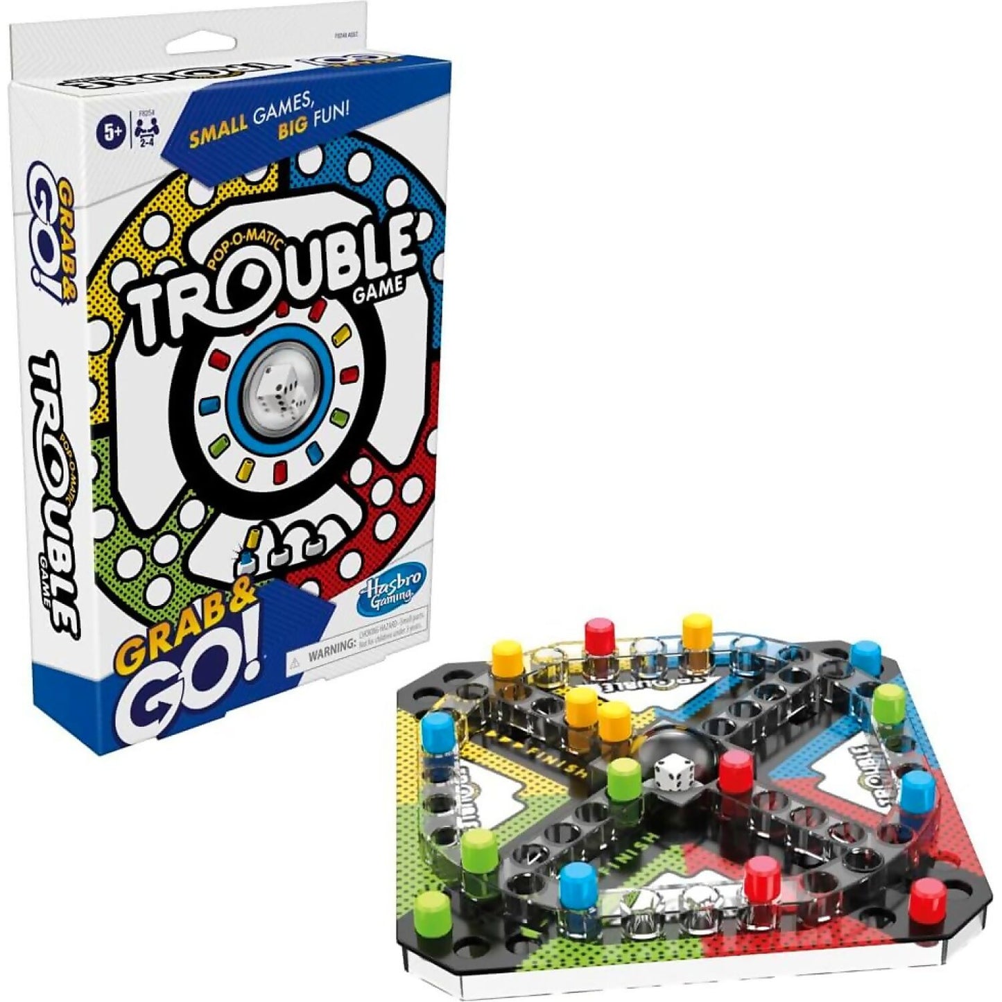 Hasbro Gaming - Trouble Grab & Go! Portable Travel Board Game