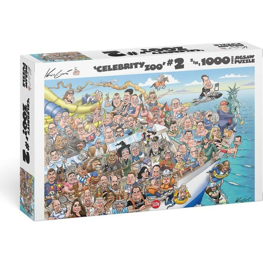 Kick Ass Games - Mark Knight's Celebrity Zoo No.2 1000 Piece 2-in1 Jigsaw Puzzle
