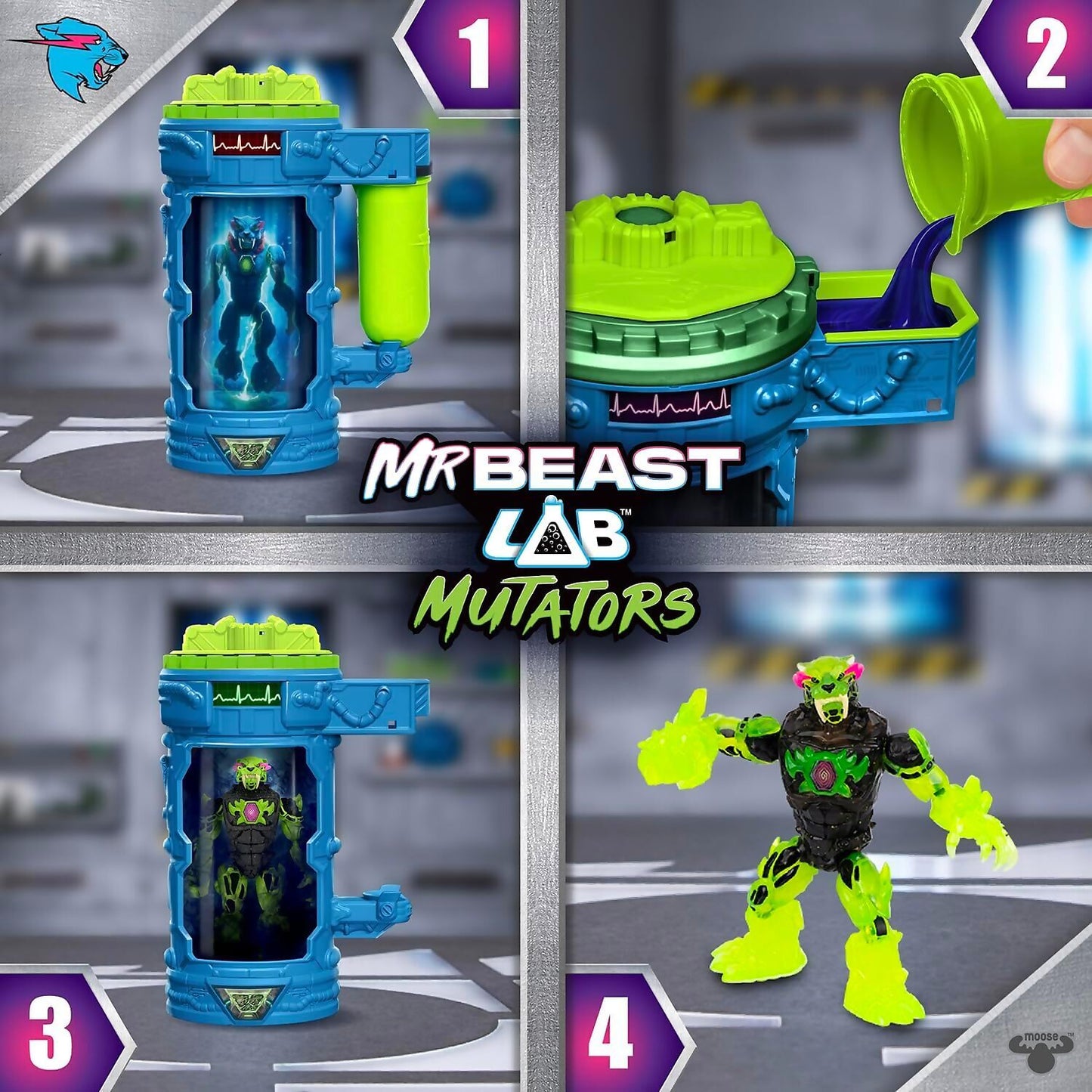 MrBeast Lab - Mutators Atomic Earth Panther Hyper Fusion Series Action Figure
